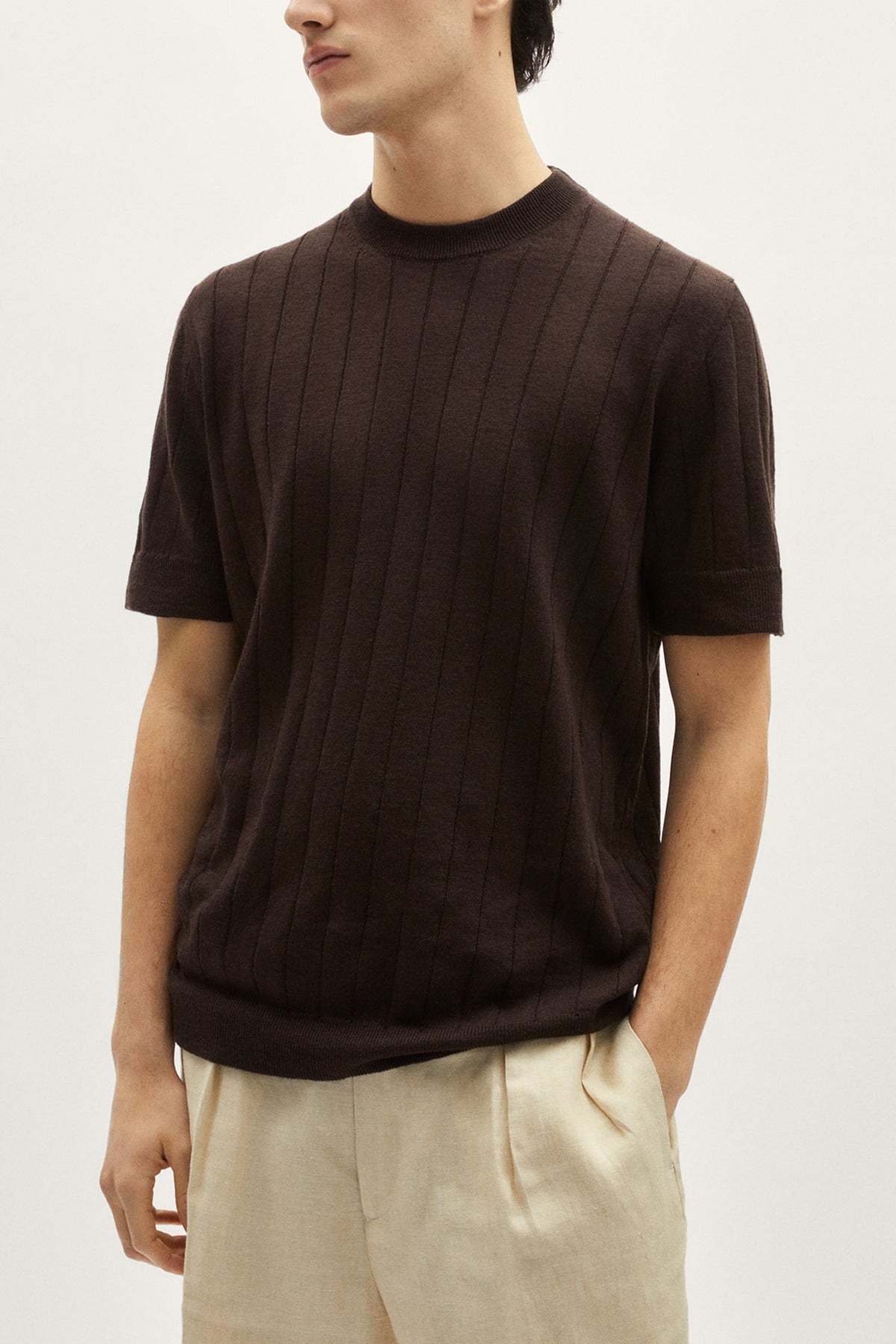 the linen cotton vintage t shirt brown