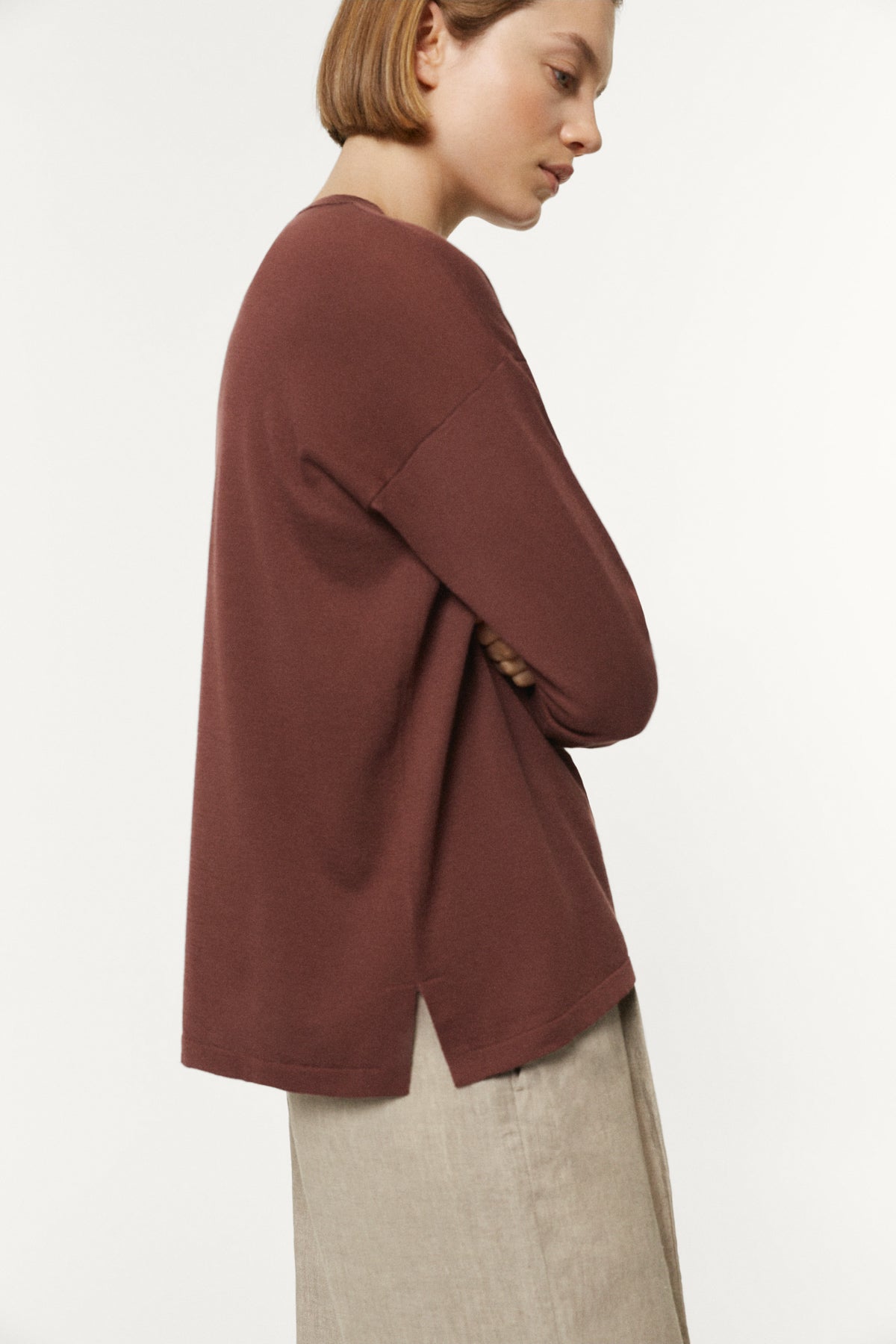 The Organic Cotton Long Sleeve T-shirt brown