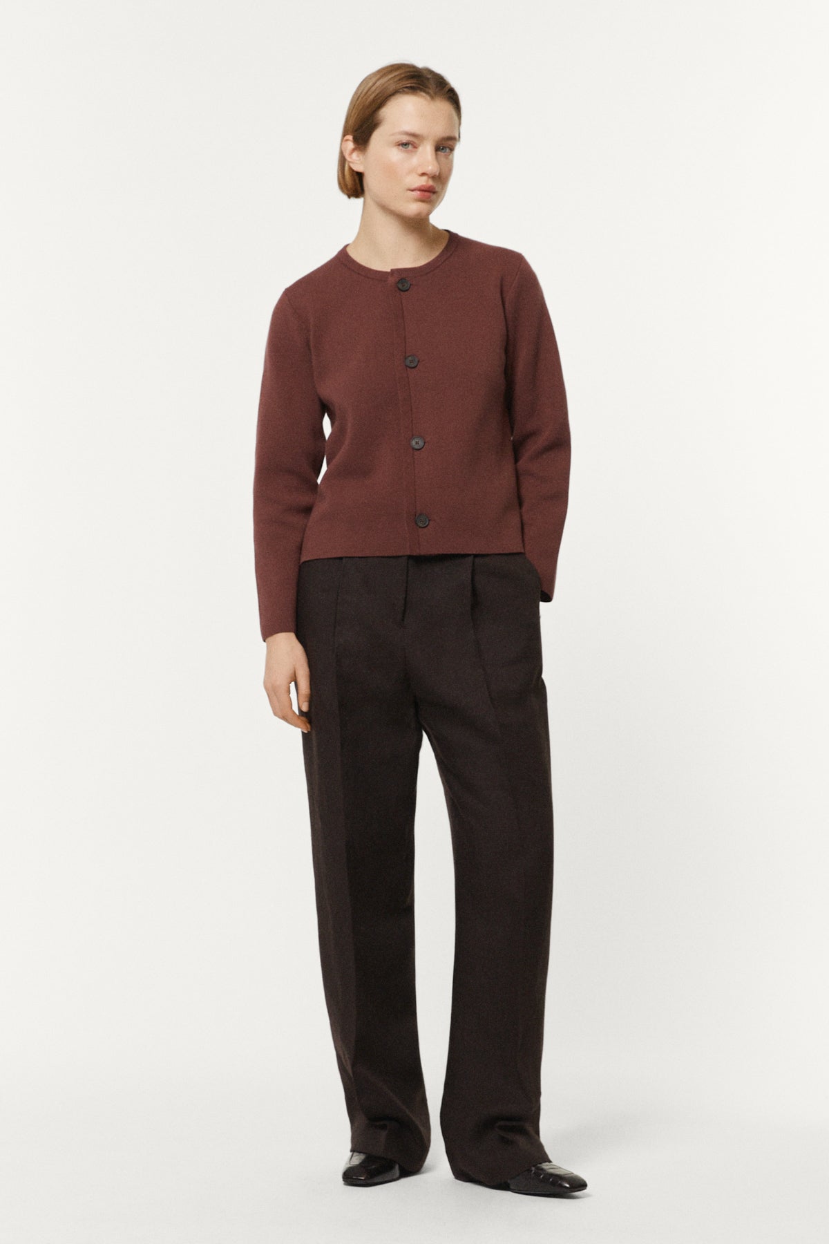 The Organic Cotton Sleek Jacket rust brown