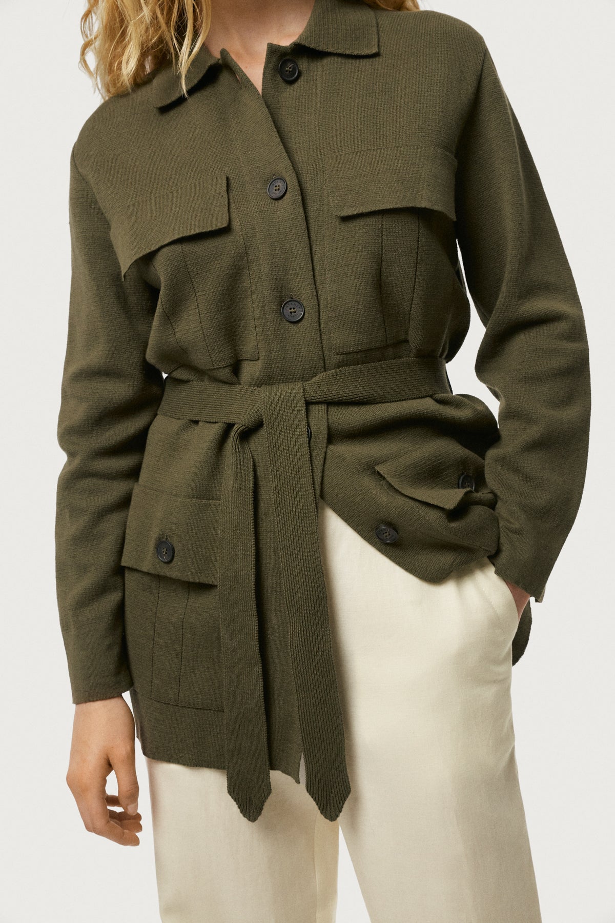 Safari-Jacke aus Leinen/Baumwolle