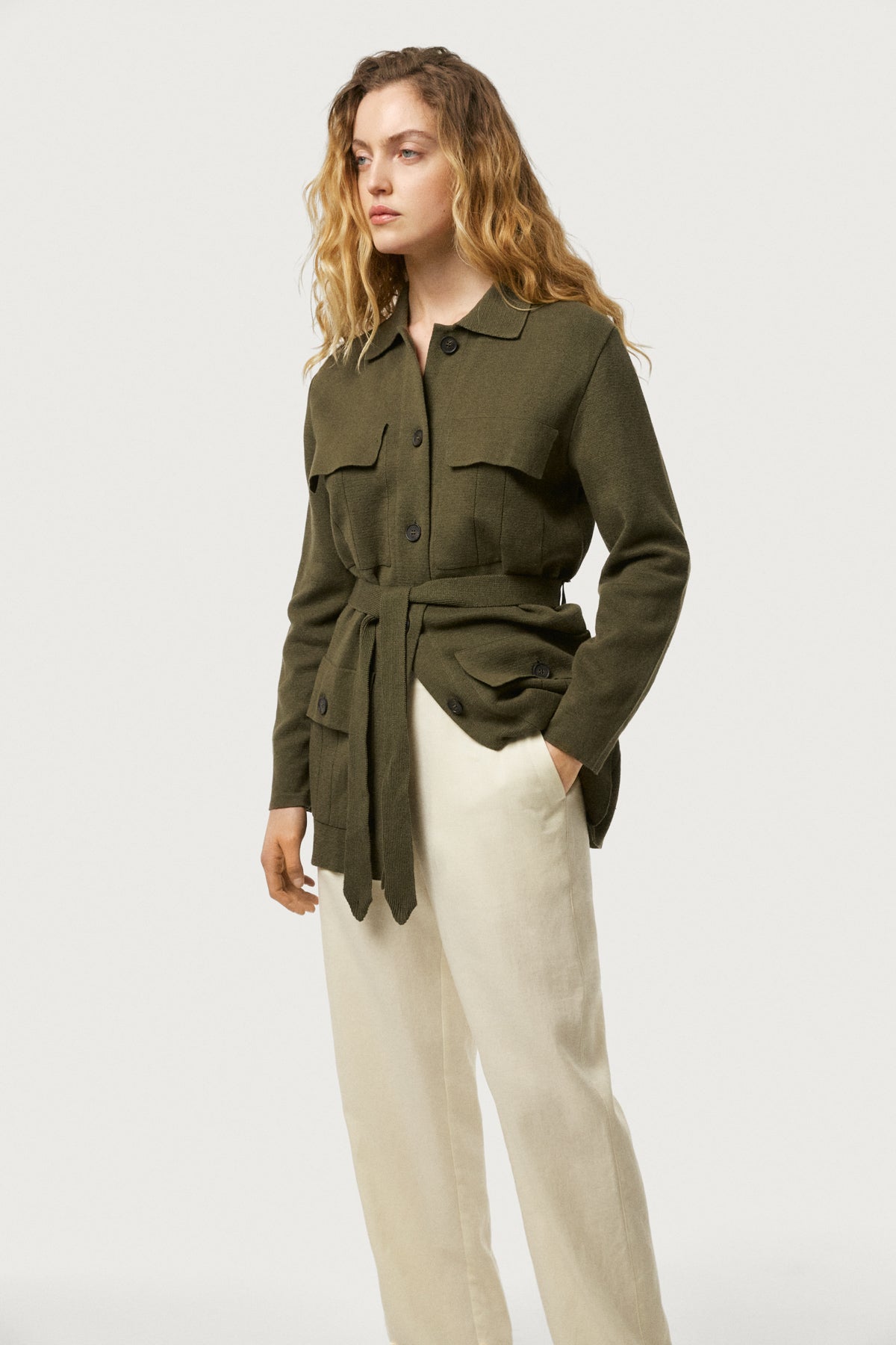 Safari-Jacke aus Leinen/Baumwolle