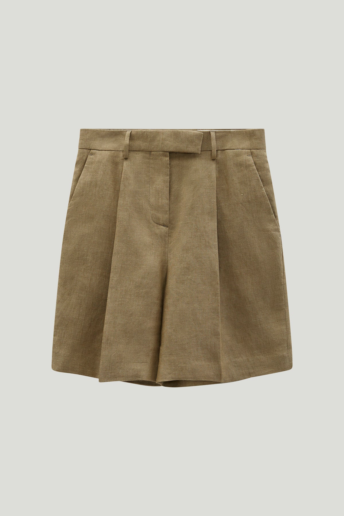 The Linen Twill Shorts - sage green