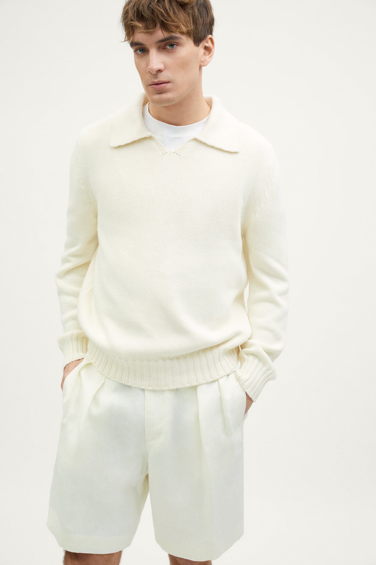 the organic cotton tricot polo milk white