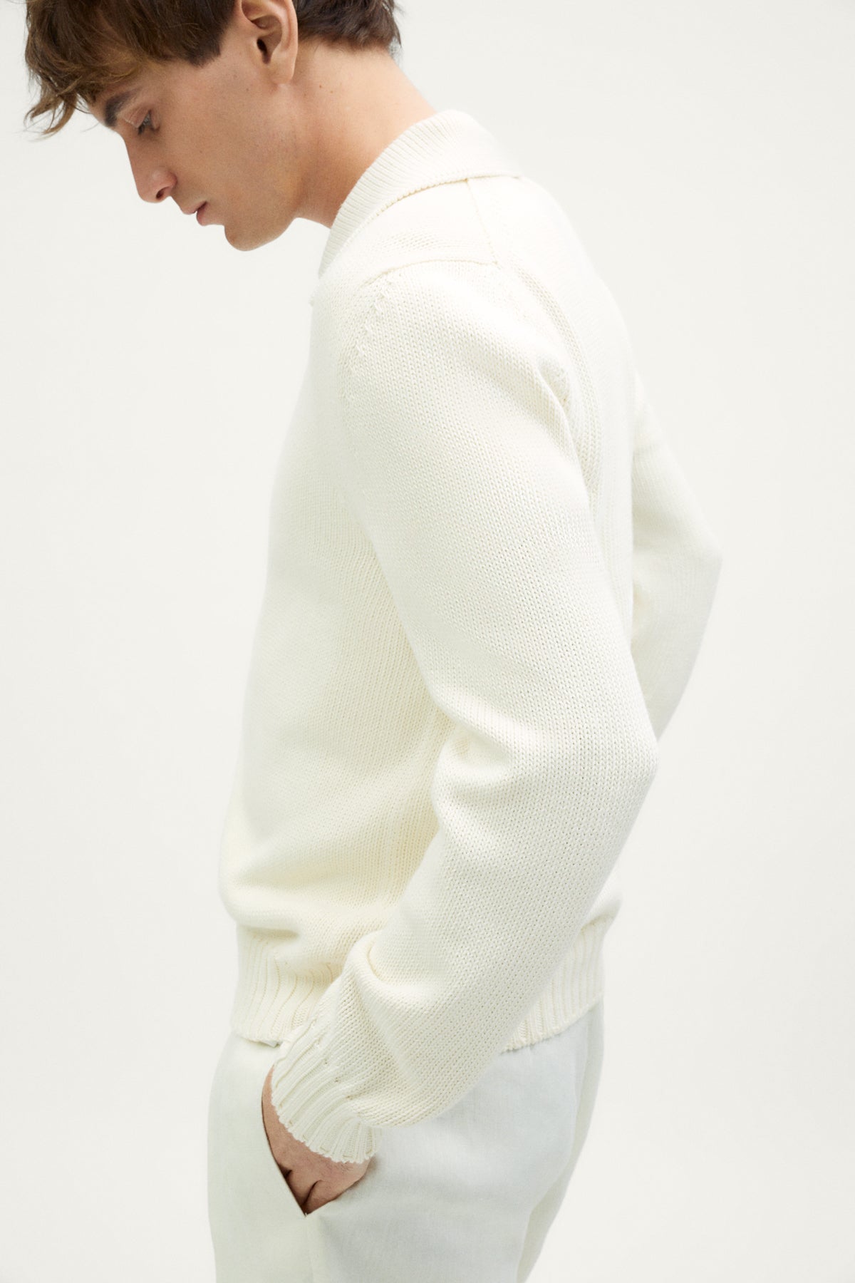 the organic cotton tricot polo milk white