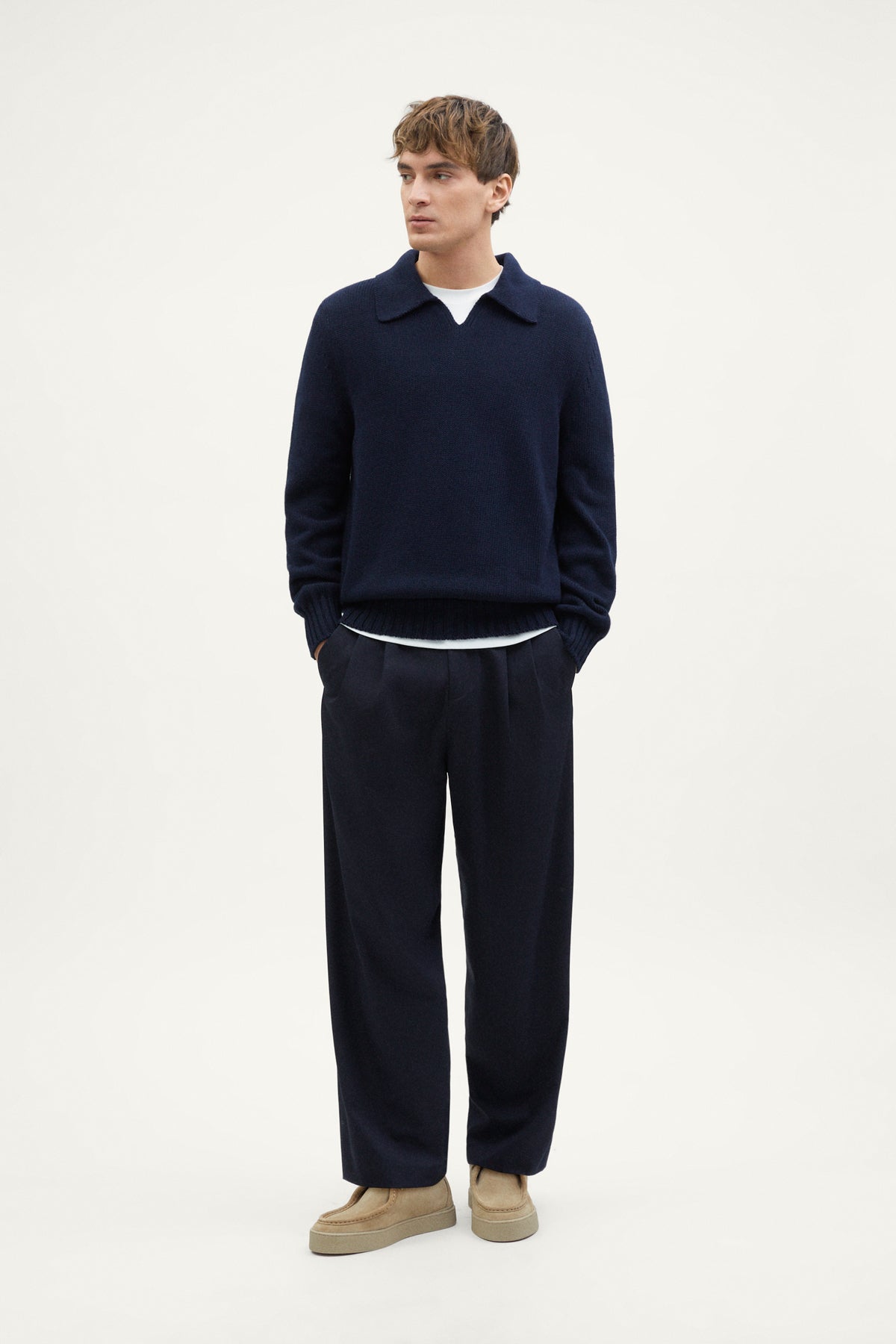 the organic cotton tricot polo deep blue