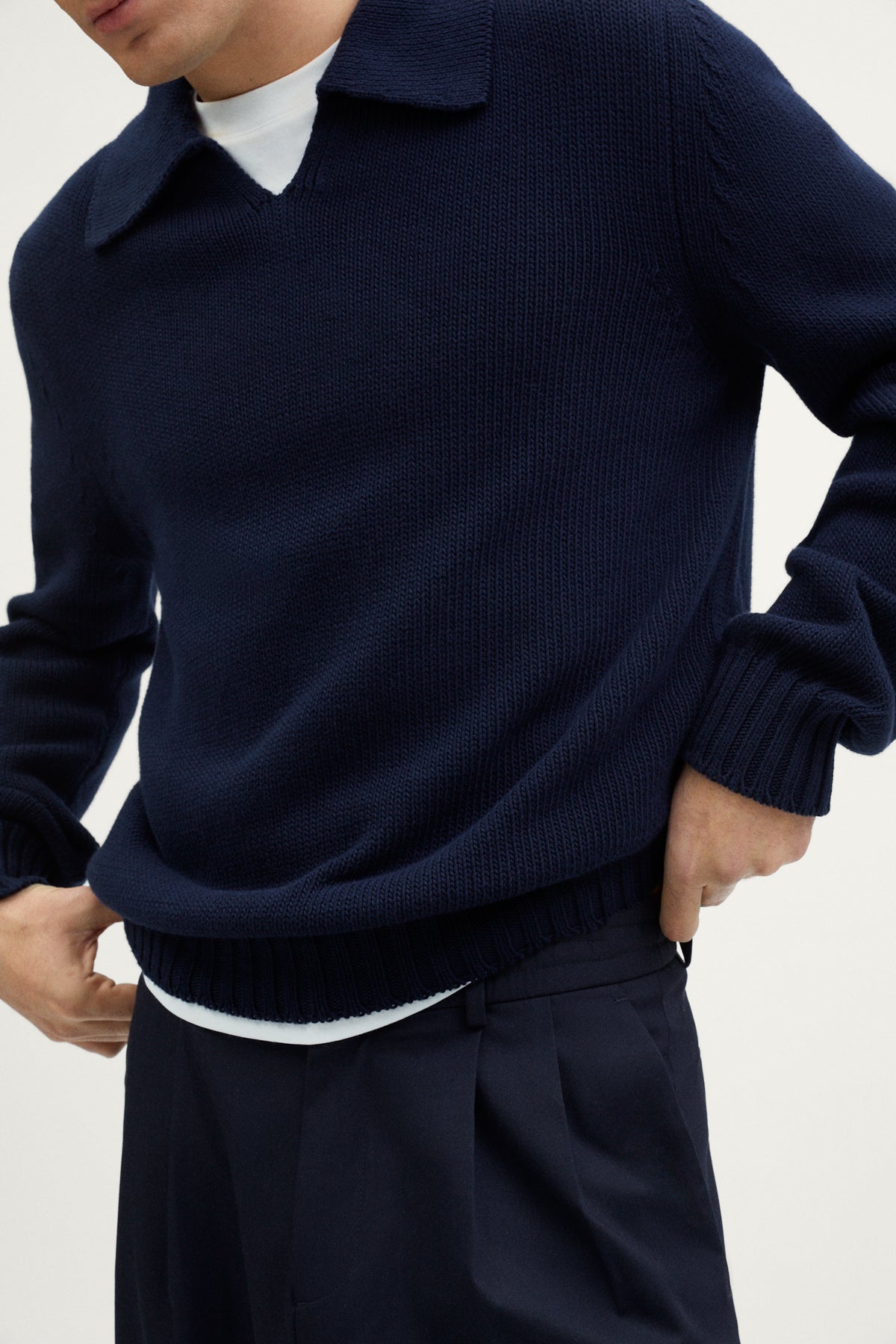 the organic cotton tricot polo deep blue