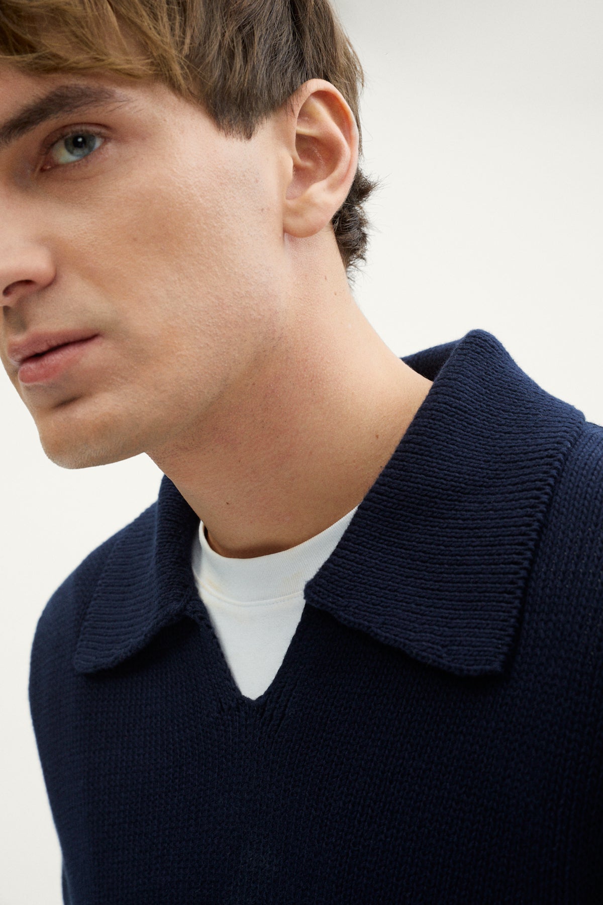 the organic cotton tricot polo deep blue