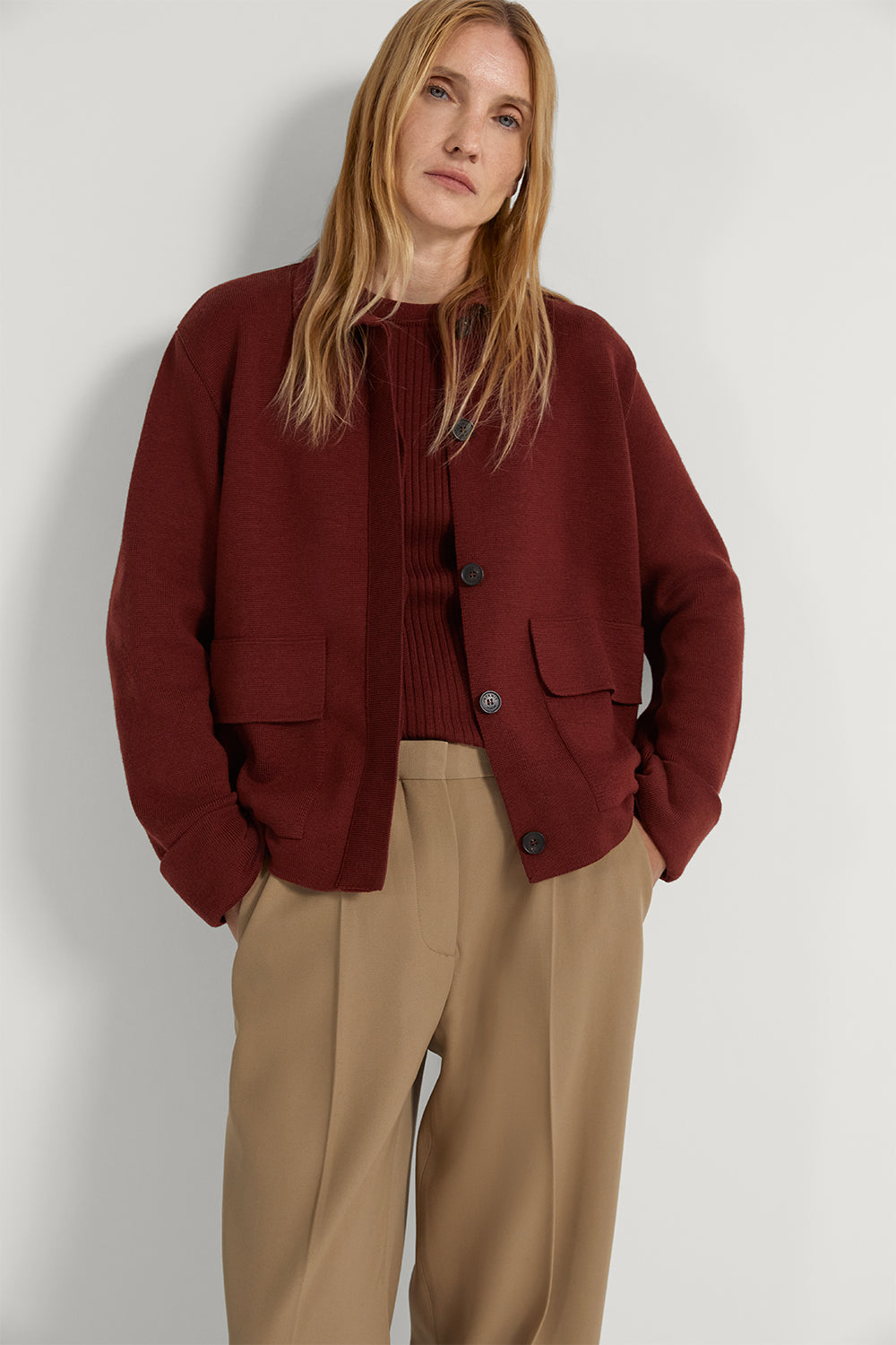 The Merino Wool Jacket Tuscan Red