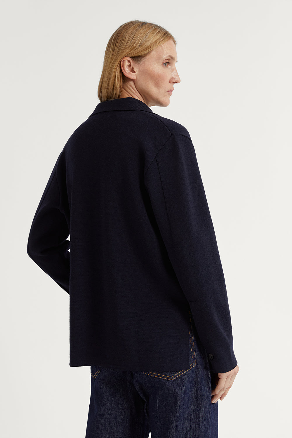 The Merino Wool Overshirt Oxford Blue