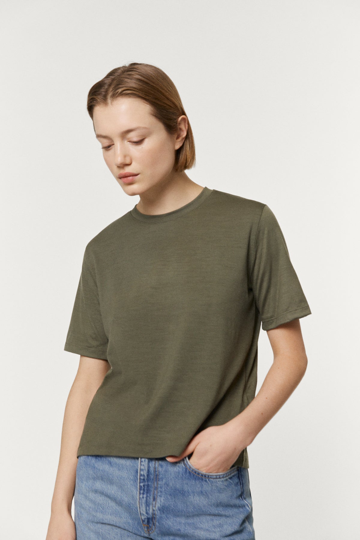 The Active Wool Tee green