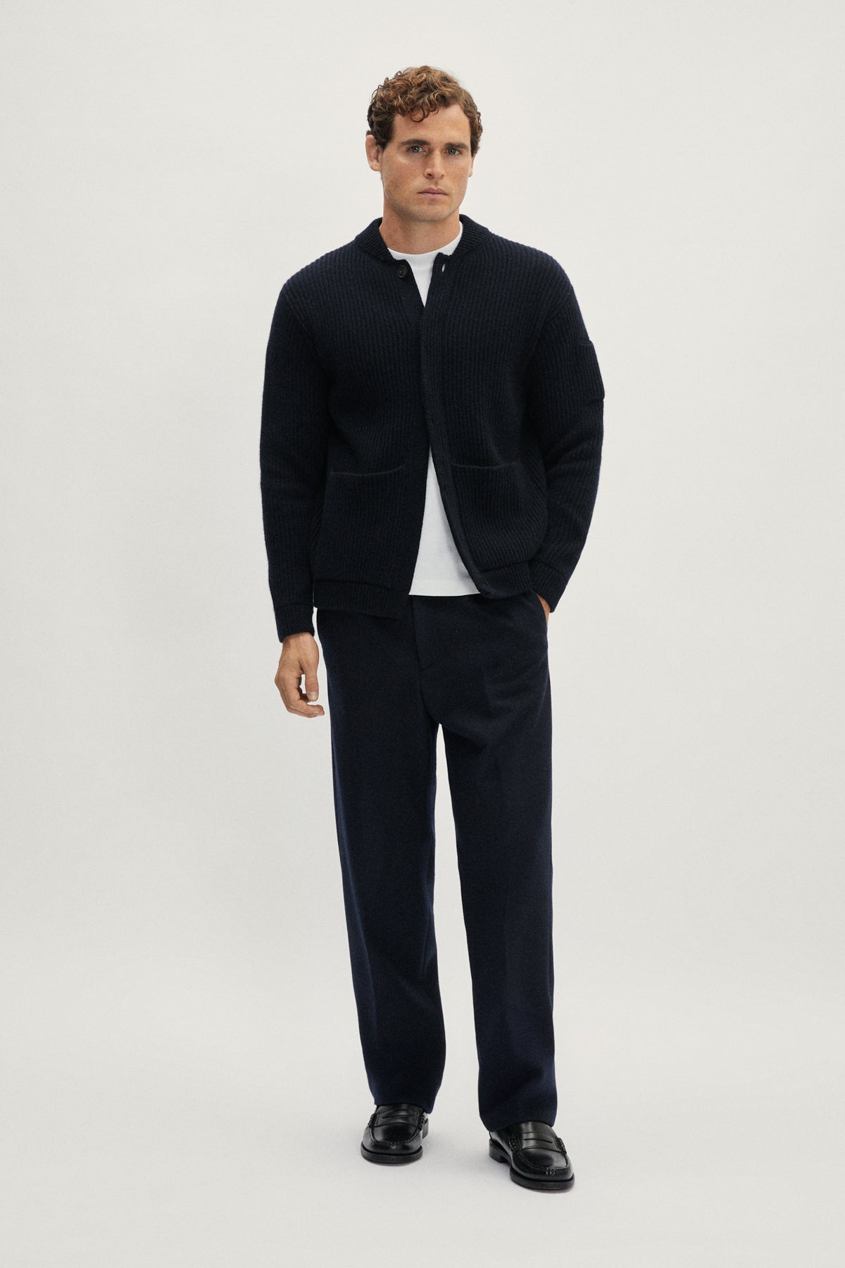 The Woolen Ribbed Bomber abyss blue