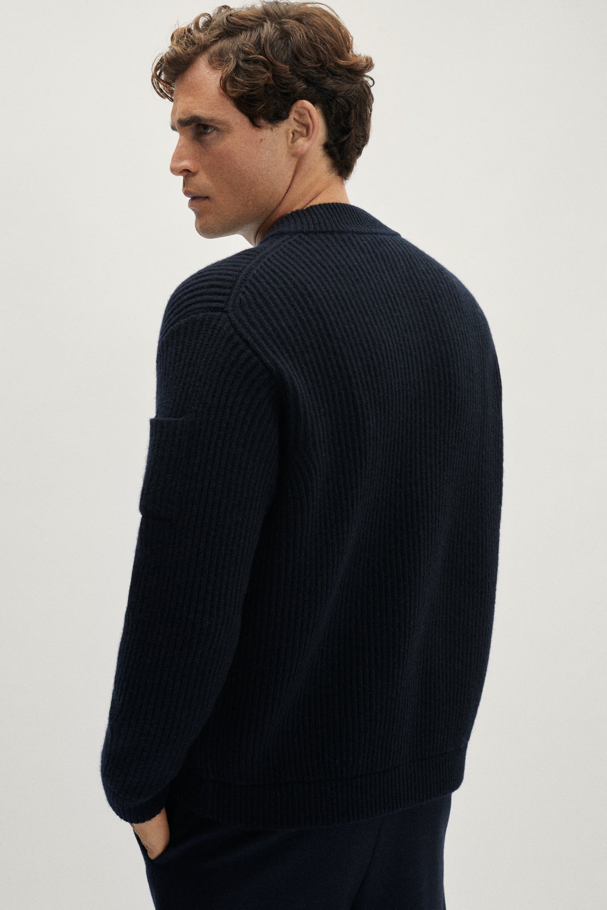 The Woolen Ribbed Bomber abyss blue