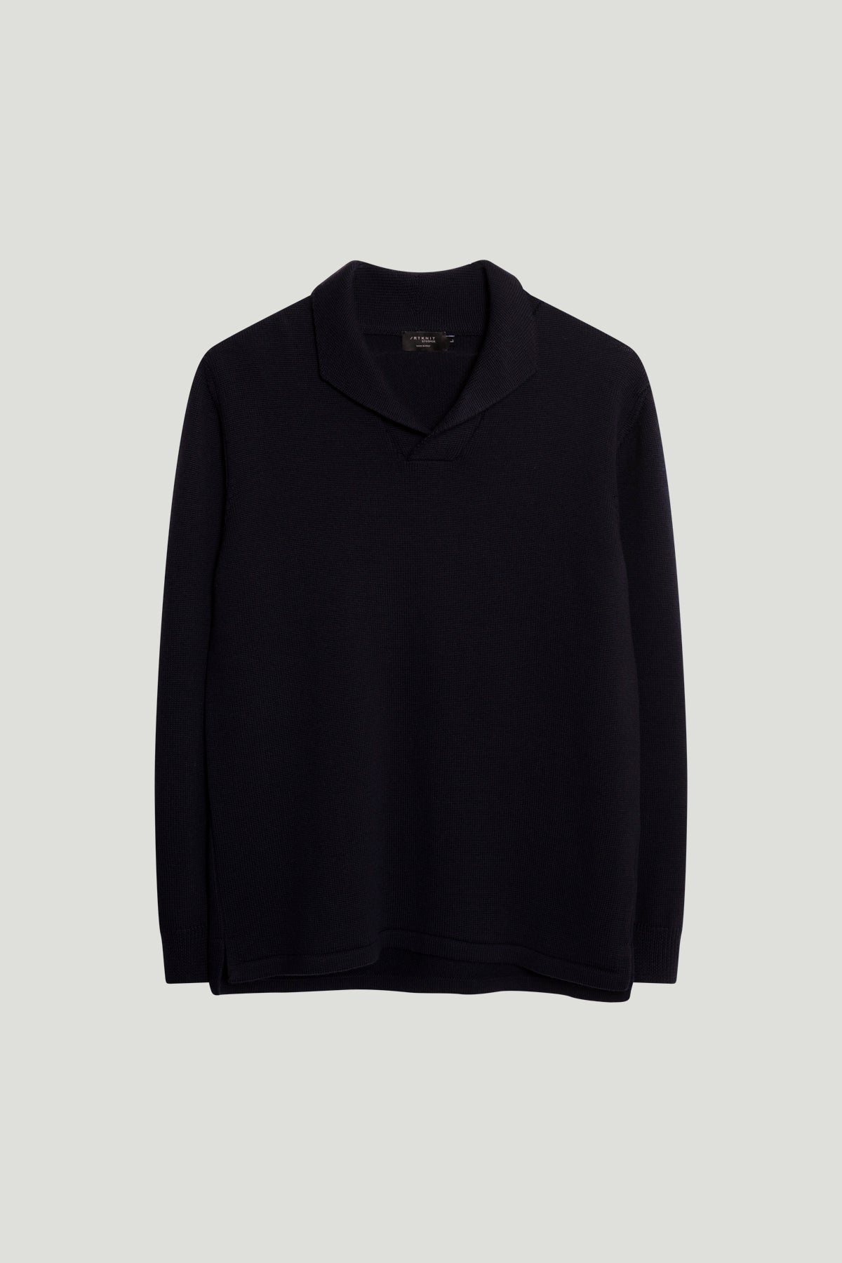 The Merino Wool Special Neck Polo - Blue