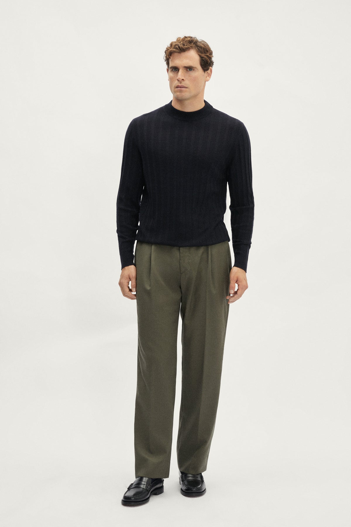 The Ultrasoft Ribbed Mock-neck blue