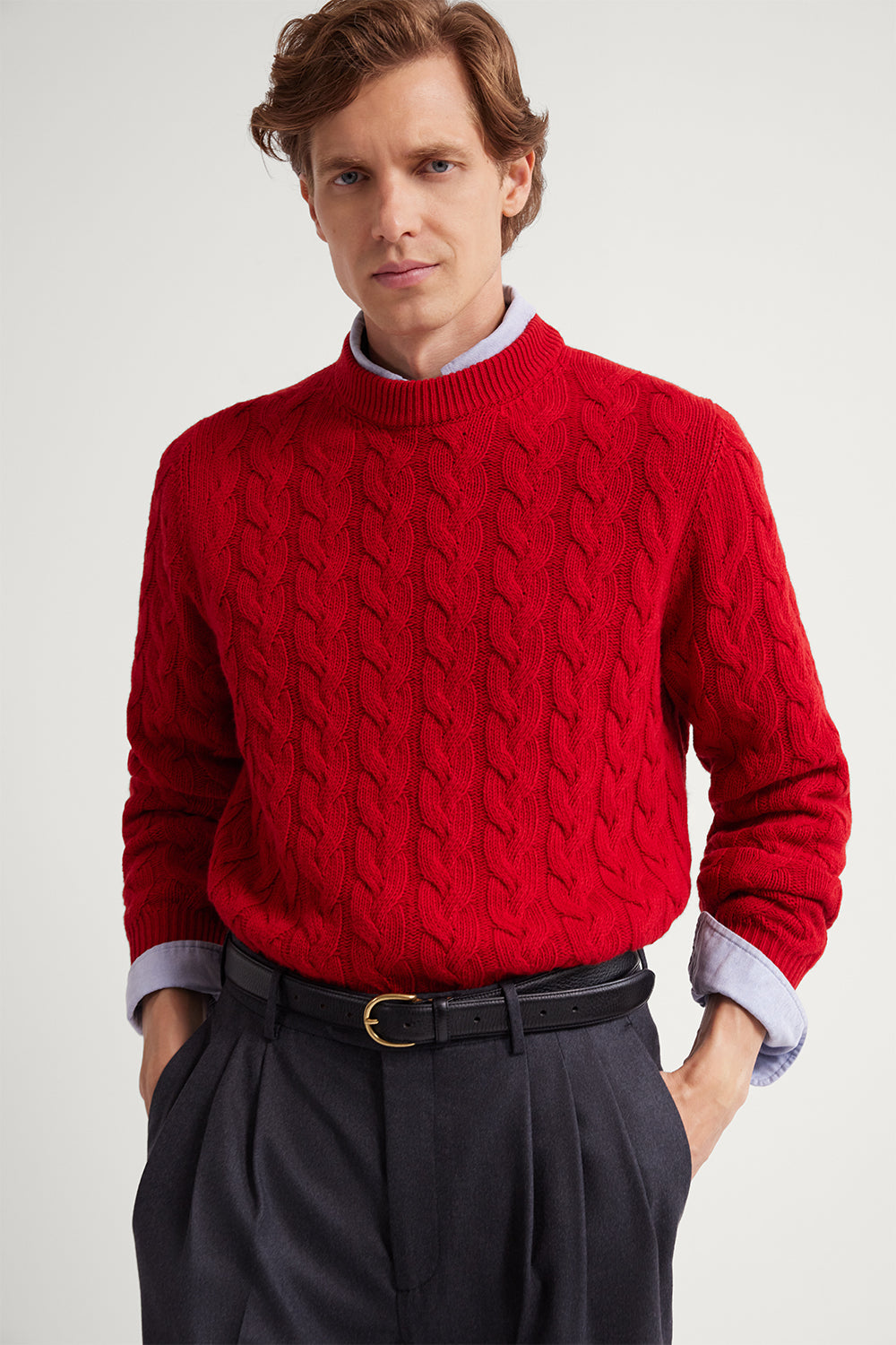 The Woolen Aran Sweater Red