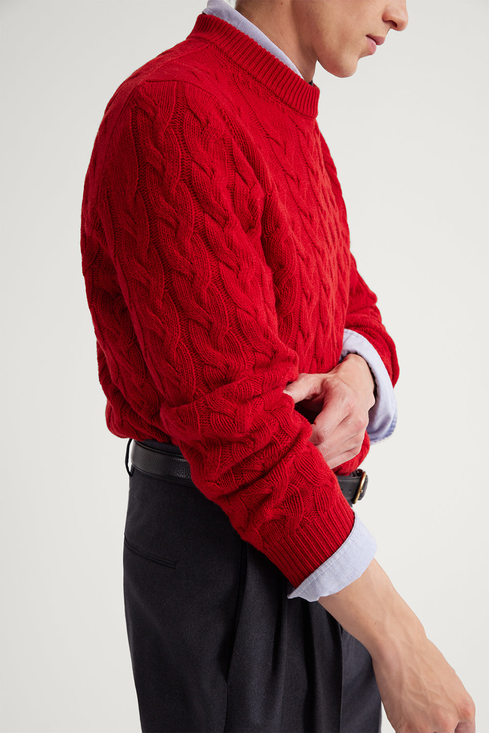 The Woolen Aran Sweater Red