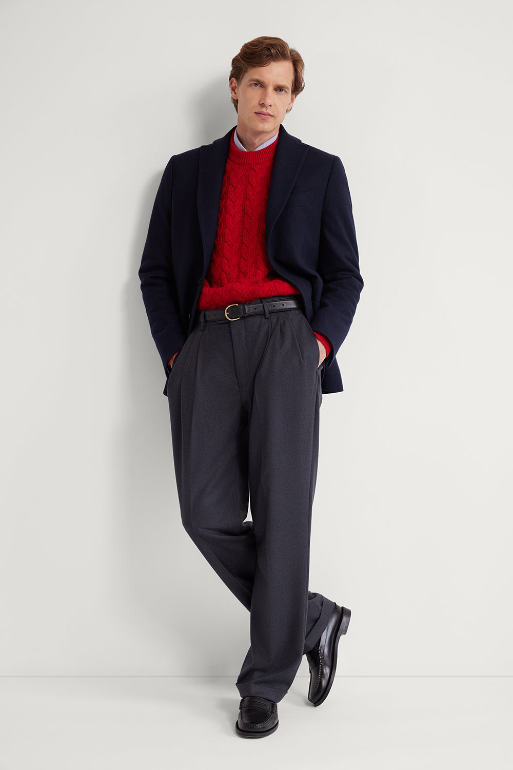 The Woolen Aran Sweater Red