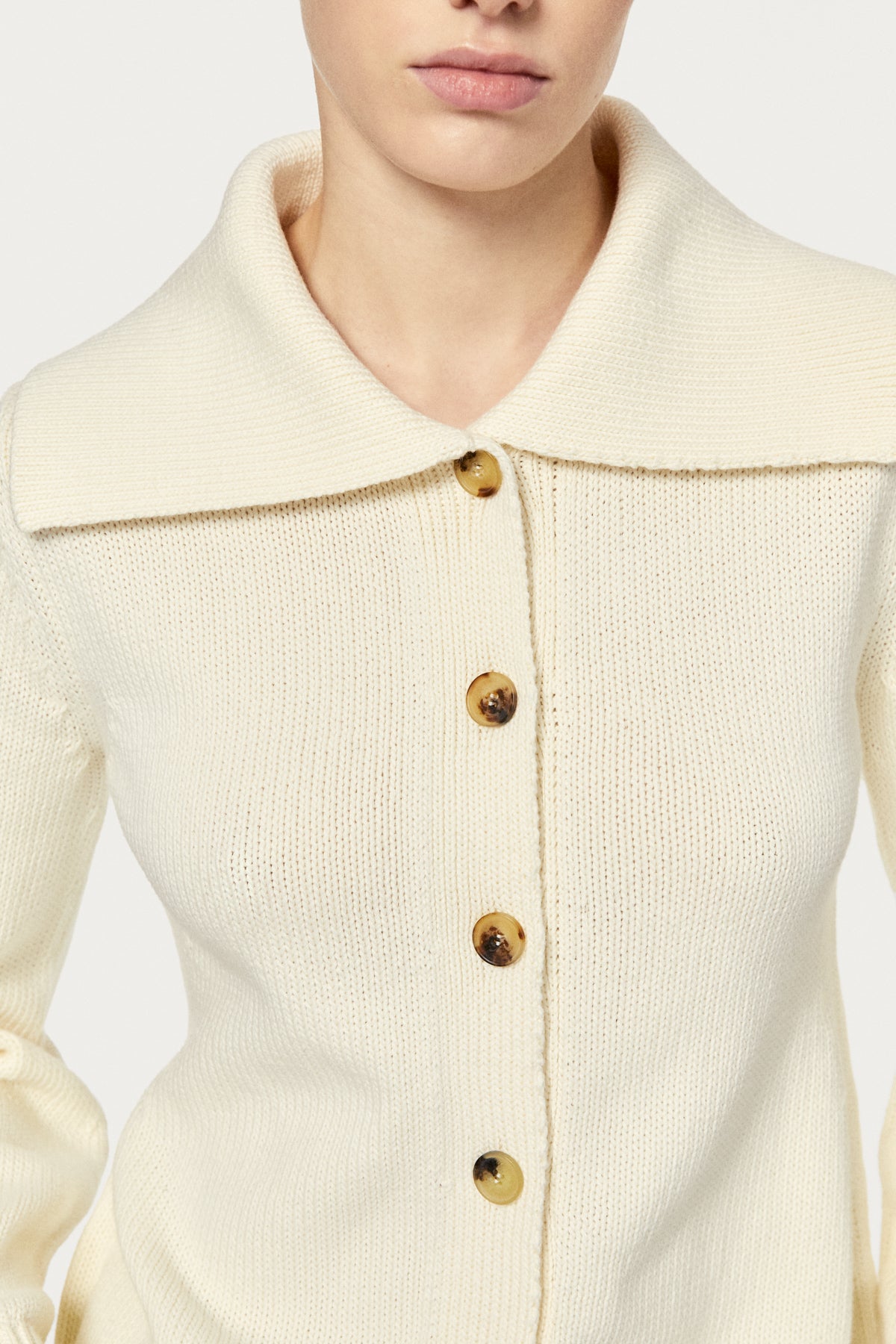 The Organic Cotton Tricot Cardigan milk white