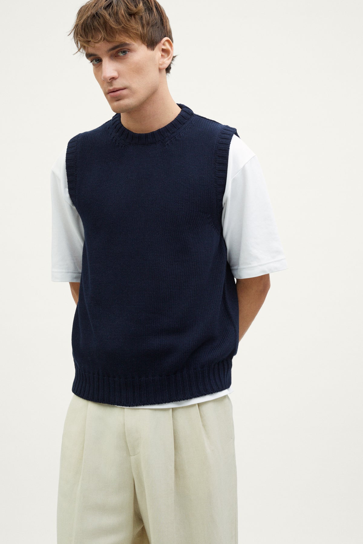 The Organic Cotton Tricot Sweater deep blue