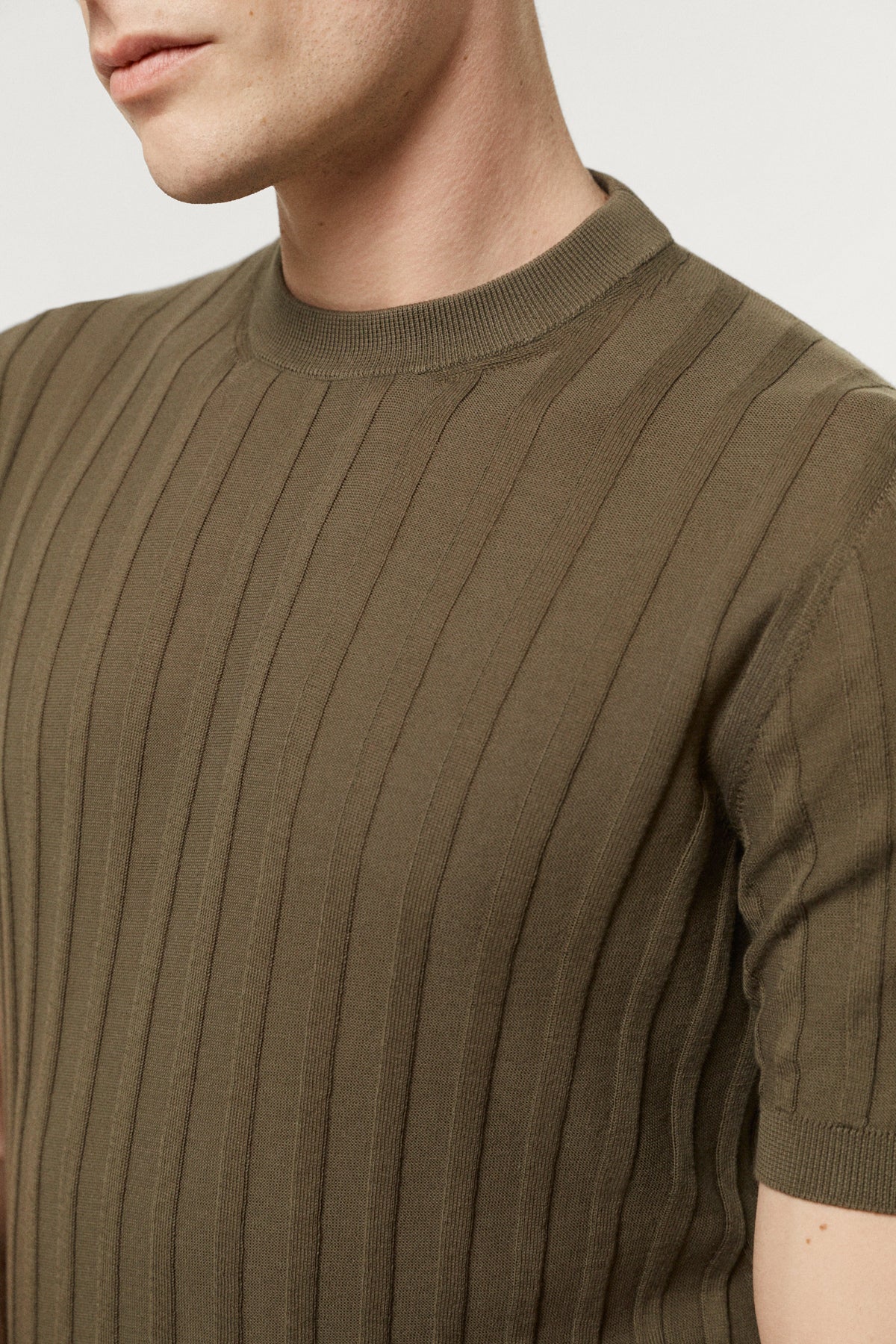 The Organic Cotton Light Ribbed T-shirt Kaki Green