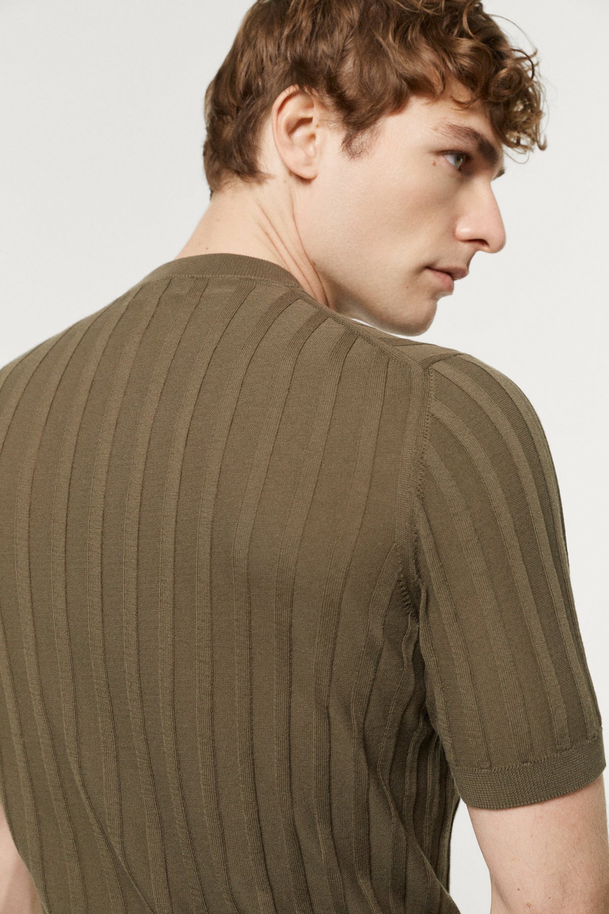 The Organic Cotton Light Ribbed T-shirt Kaki Green