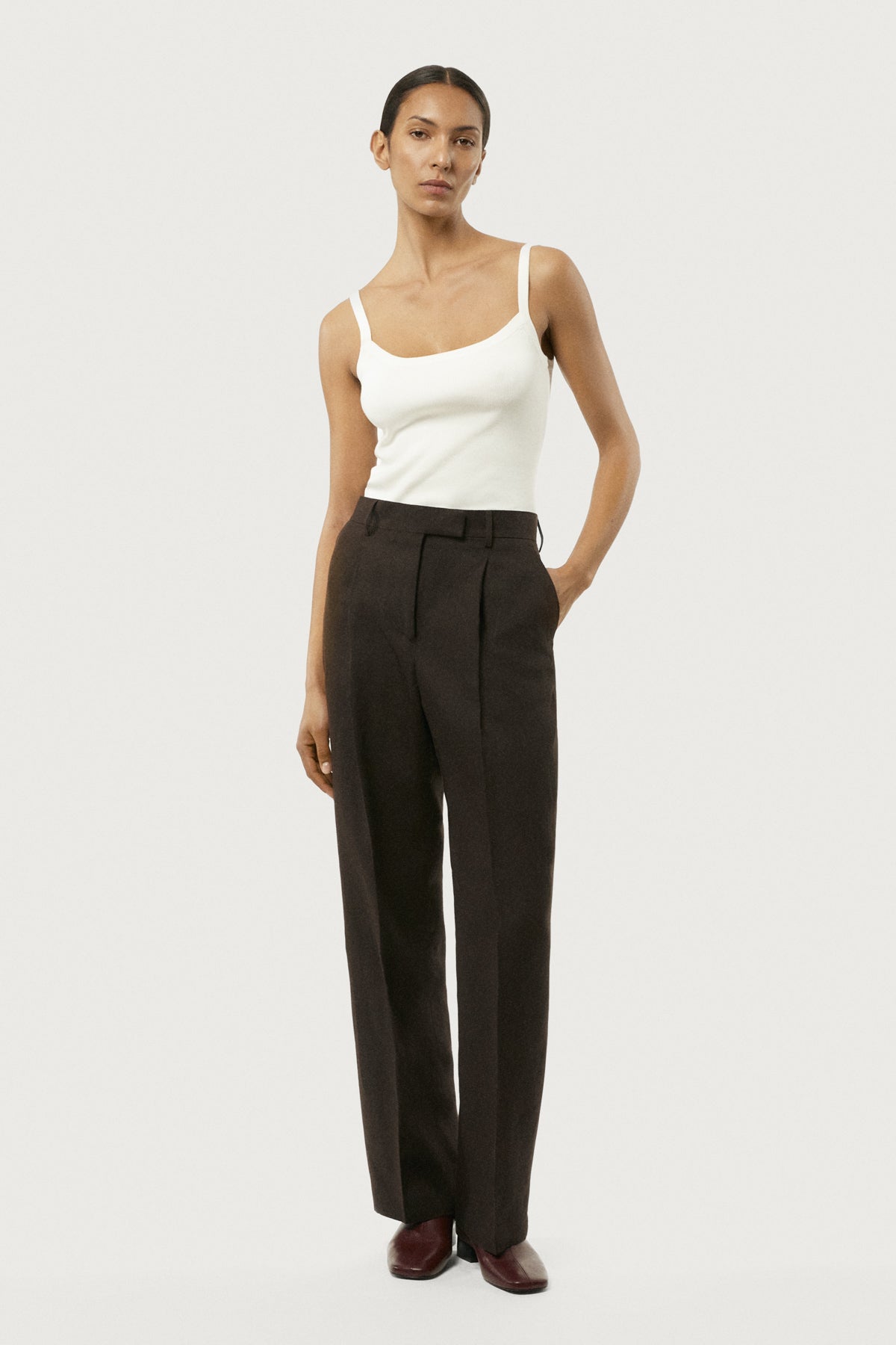 The Linen Twill Pants brown