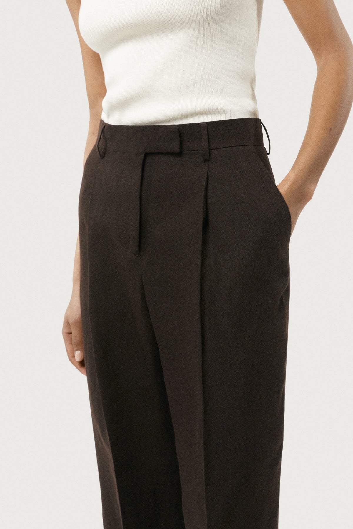 The Linen Twill Pants brown