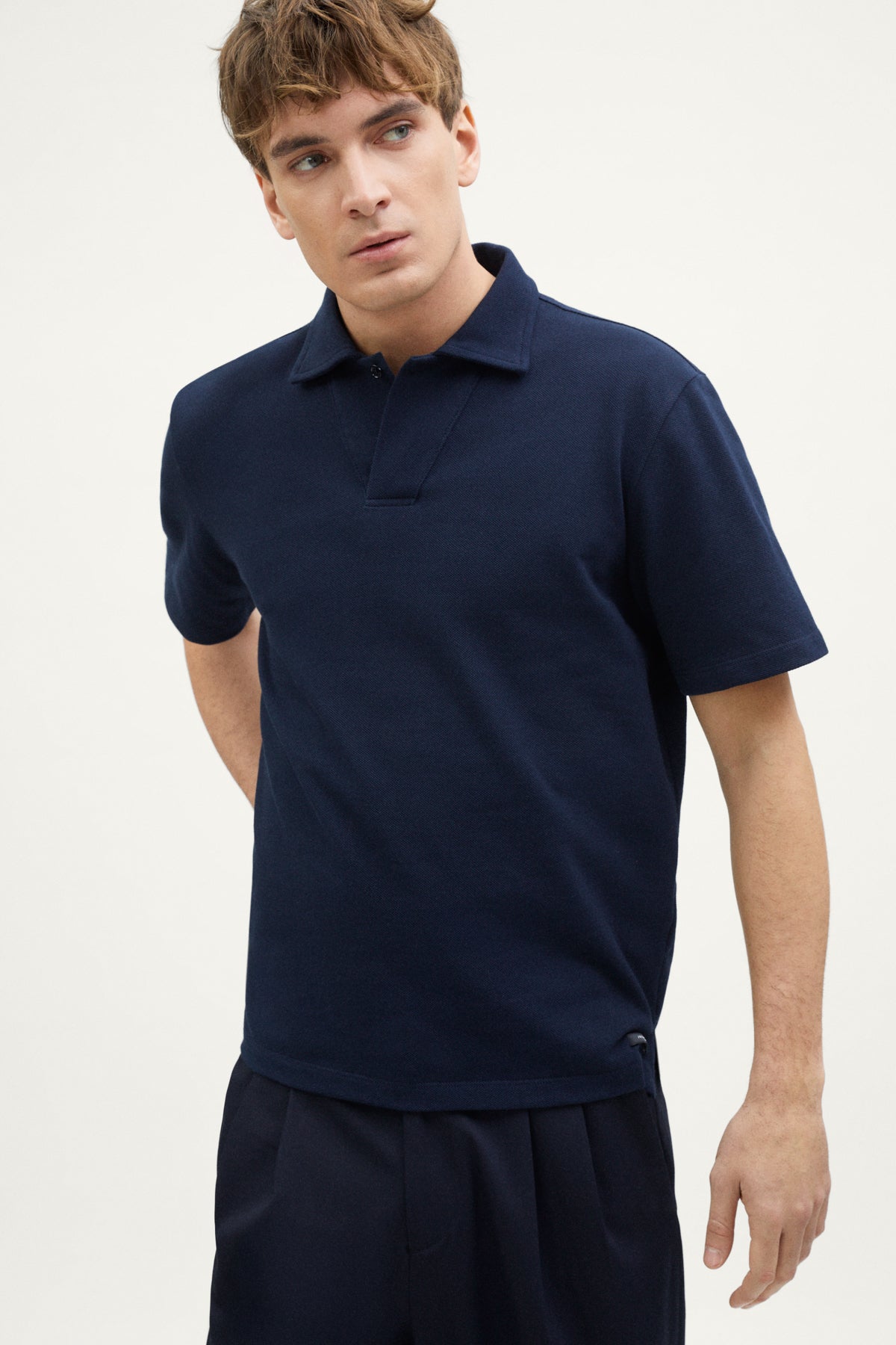 The Organic Cotton Piqué Short Sleeve Polo deep blue