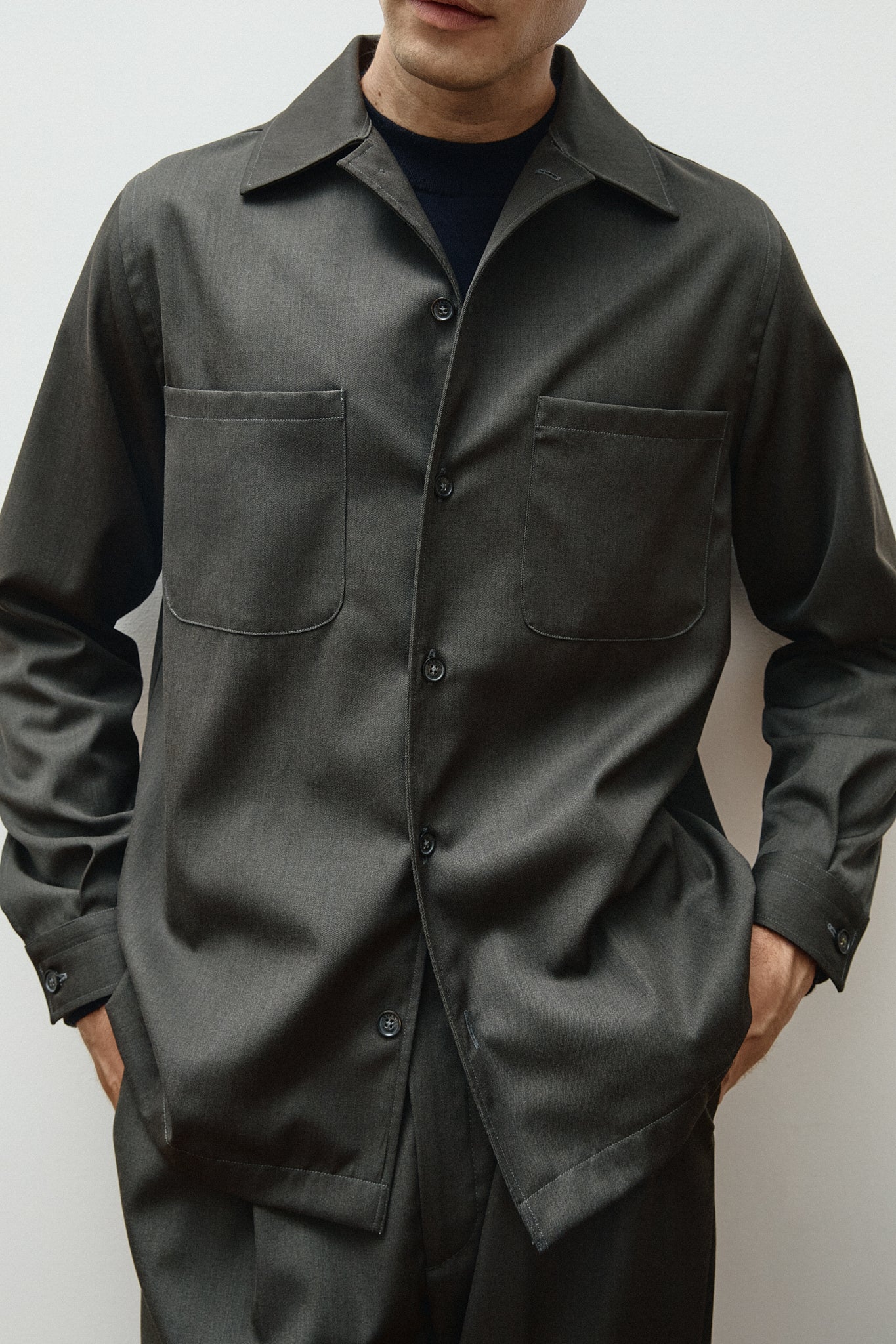 The Twill Wool Overshirt