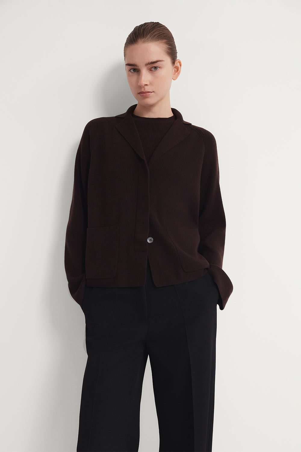 The Ultrasoft Wool Rever Jacket Chocolate Brown