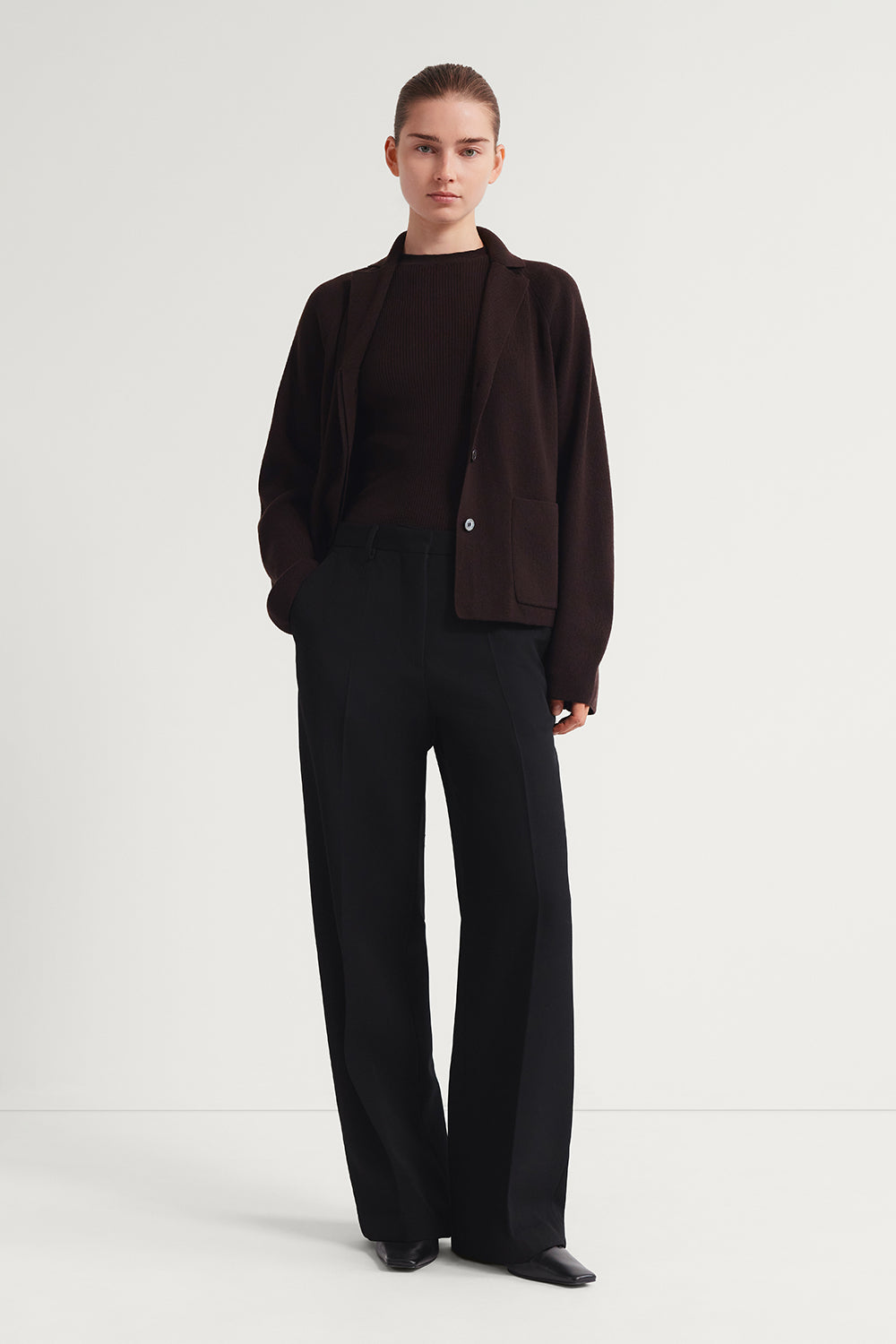 The Ultrasoft Wool Rever Jacket Chocolate Brown