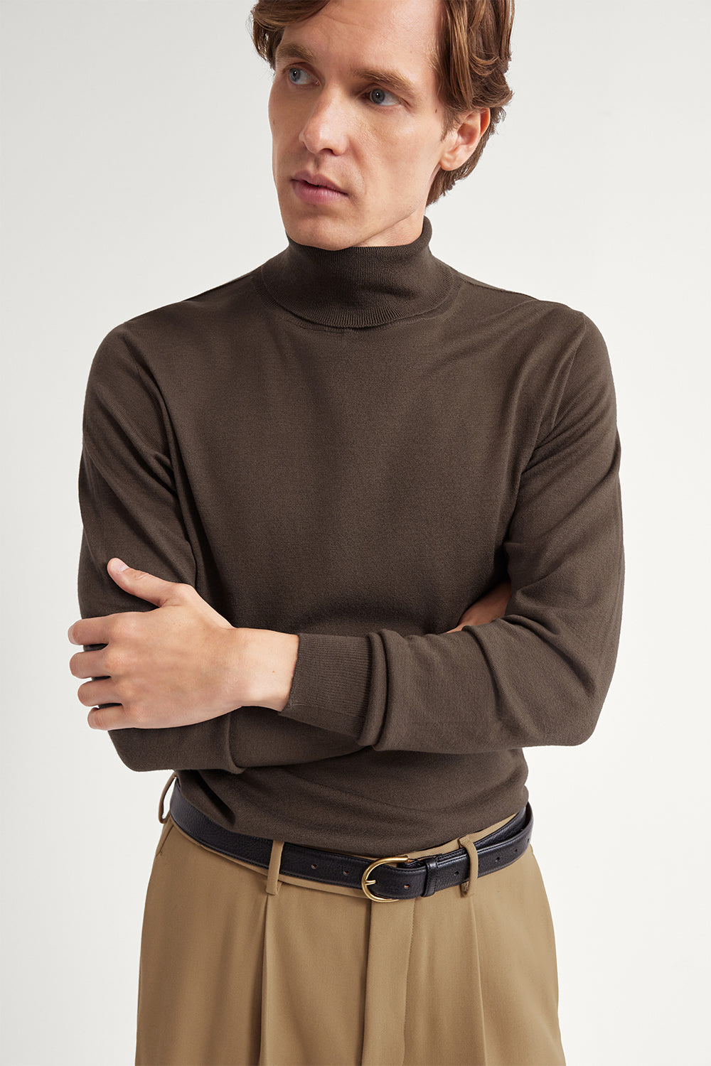 The Ultrasoft Roll-Neck Sweater Clay