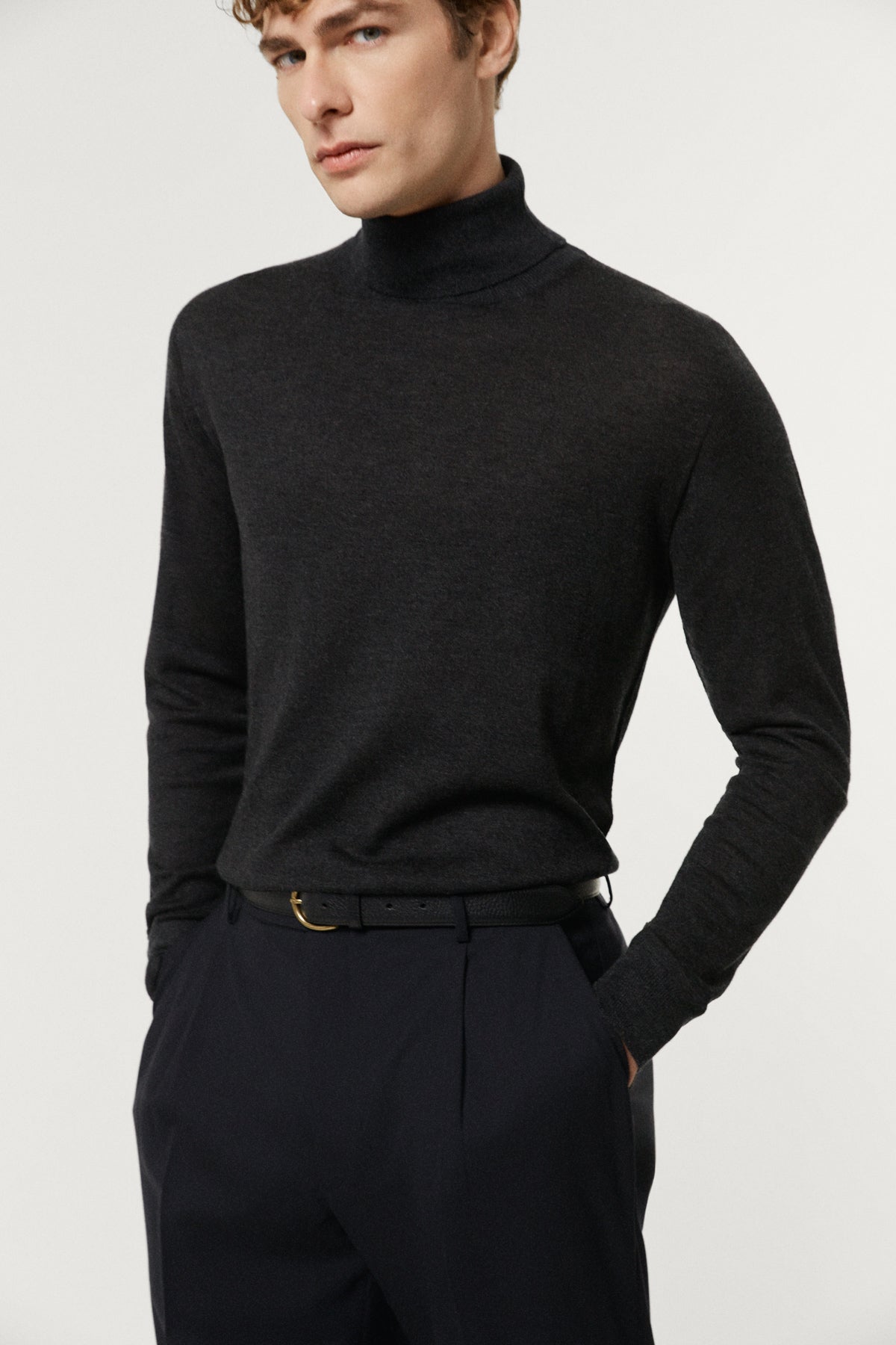 The Ultrasoft Roll-Neck Sweater dark grey