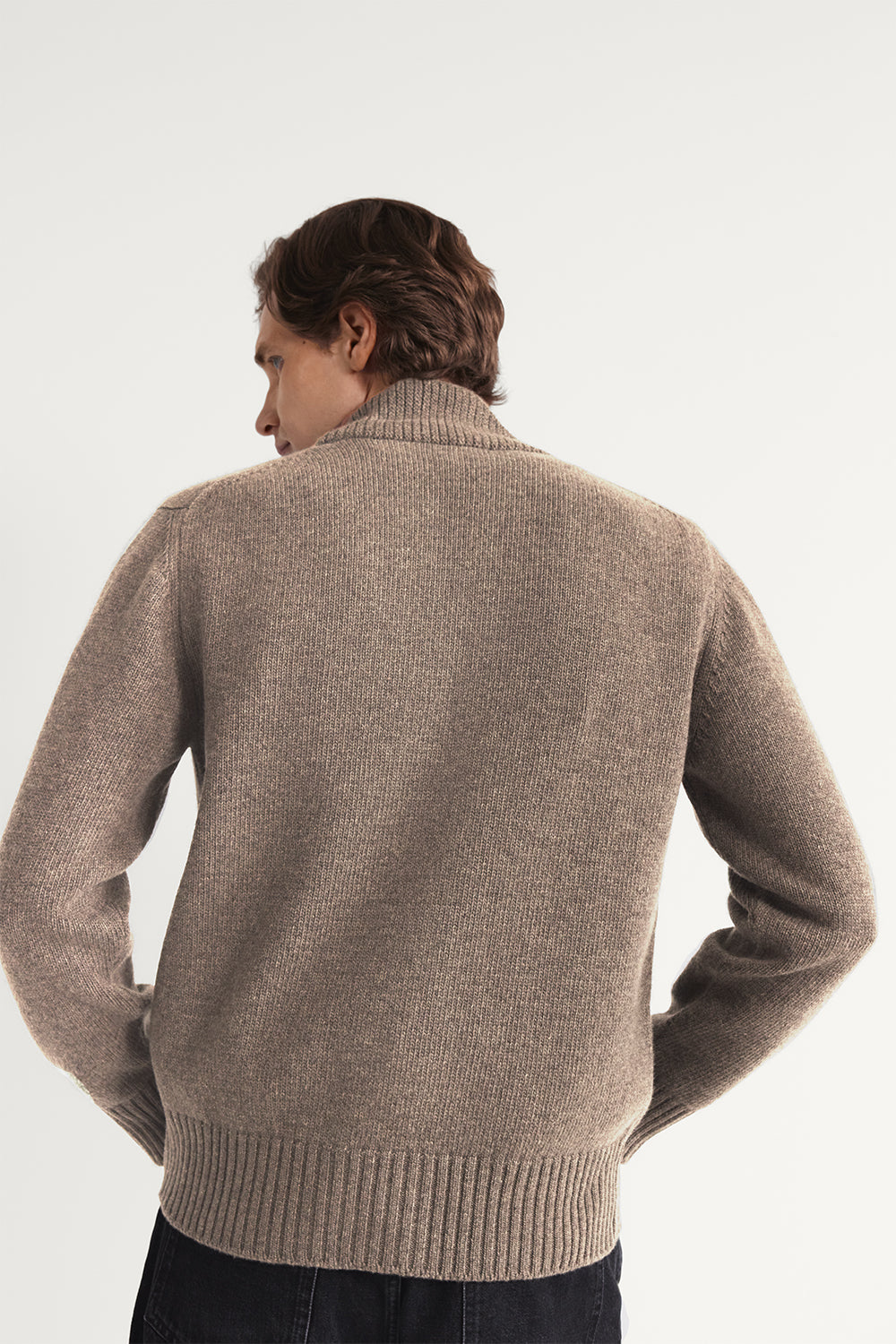 The Woolen Boxy Cardigan Taupe