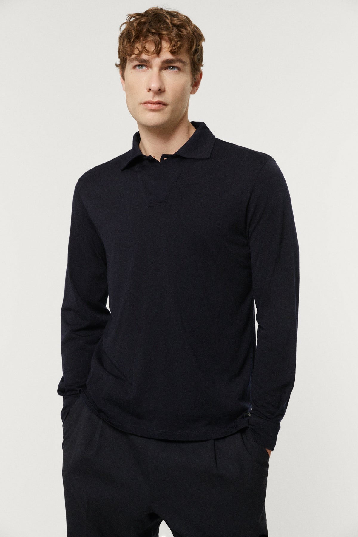 The Active Wool Polo dark blue