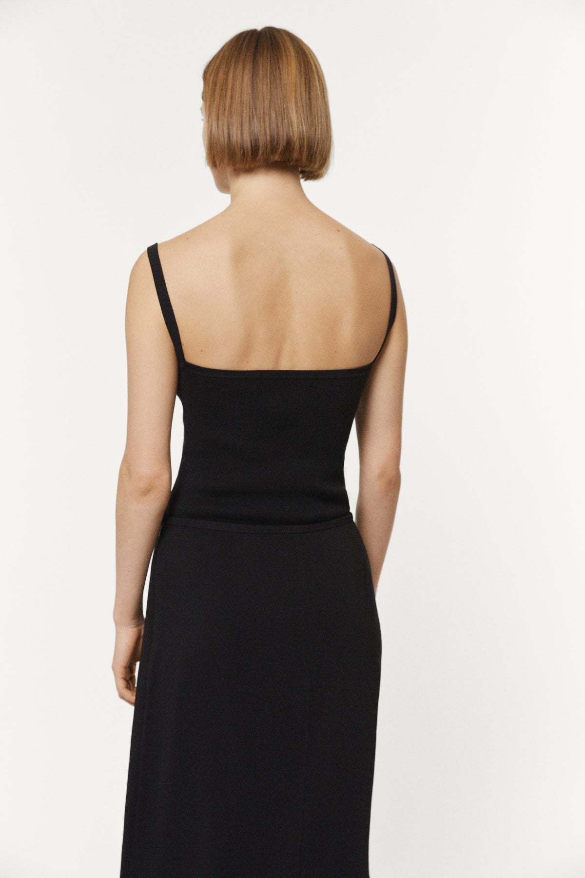 The Organic Cotton Spaghetti Tank Top Black