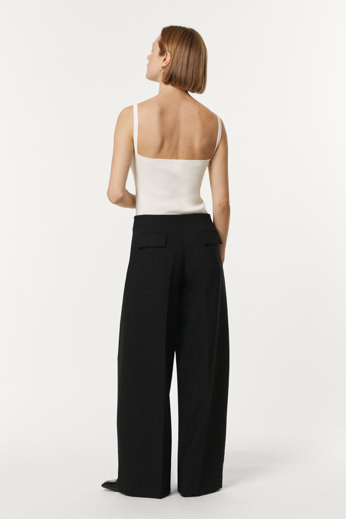 The Organic Cotton Spaghetti Tank Top Milk White