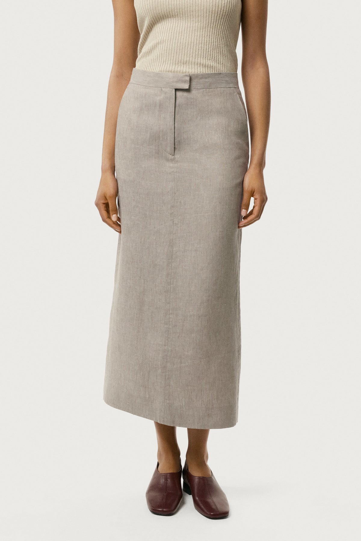 The Linen Twill Skirt beige