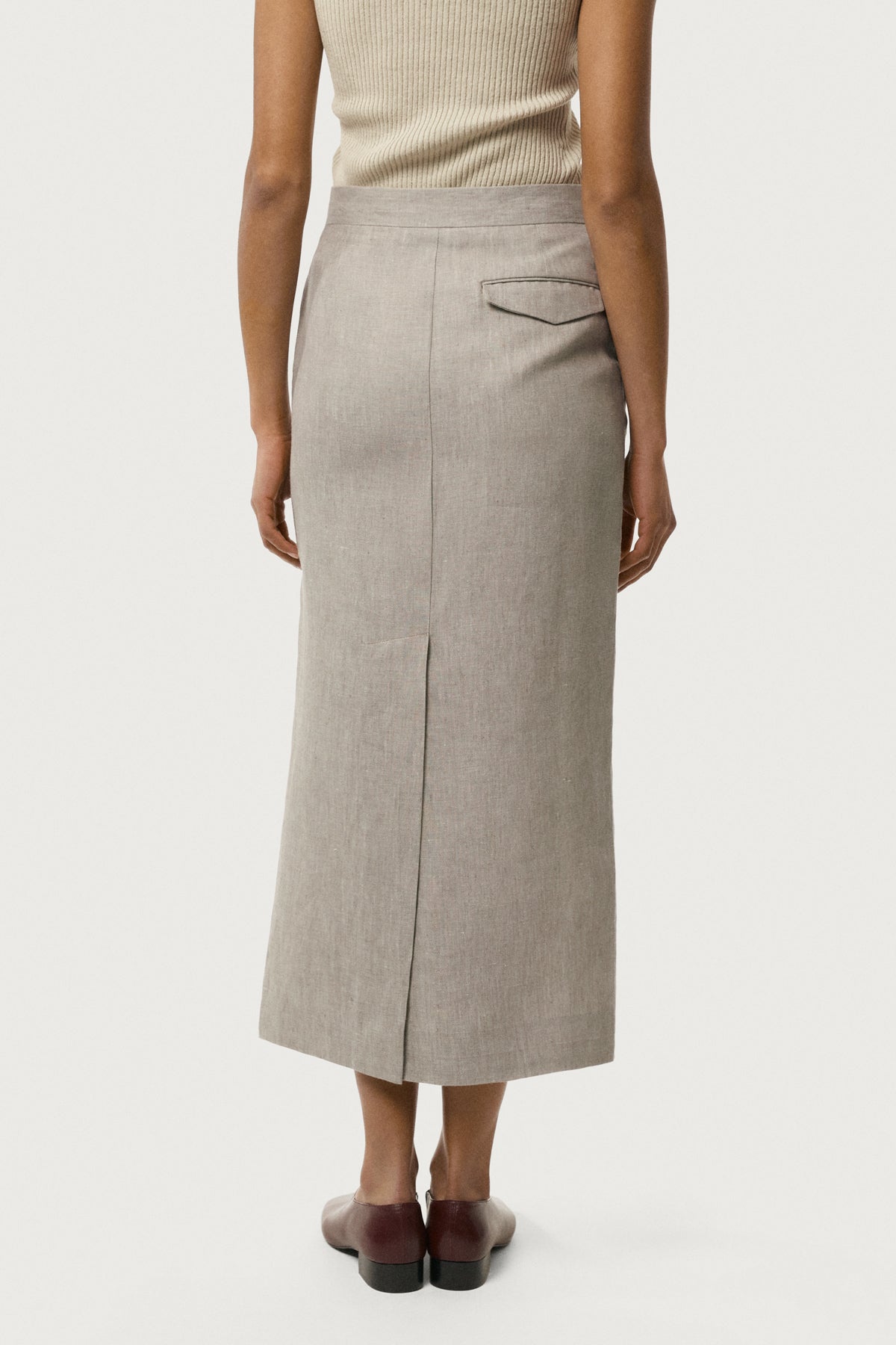 The Linen Twill Skirt beige