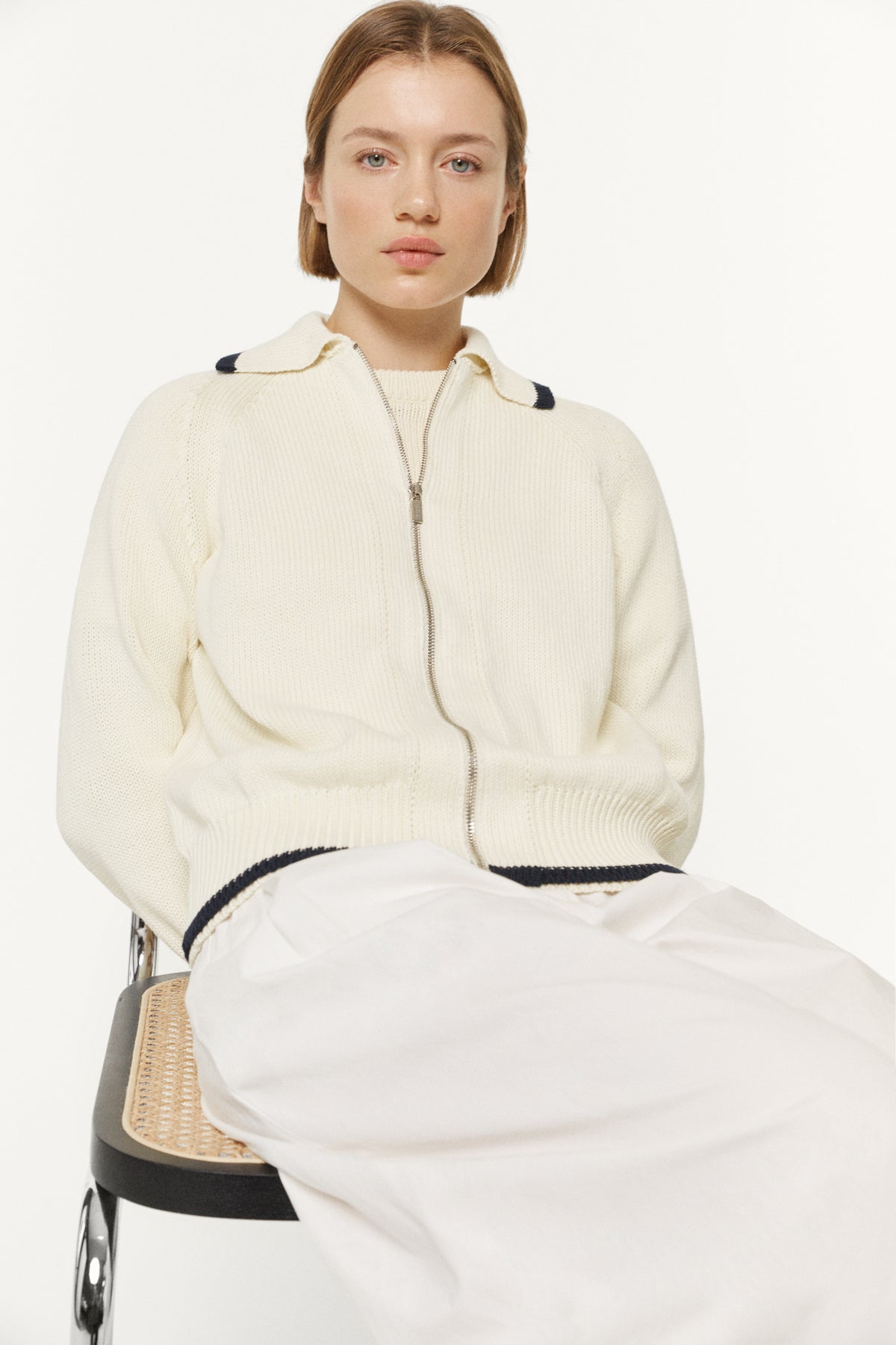 The Organic Cotton Tricot Bomber white