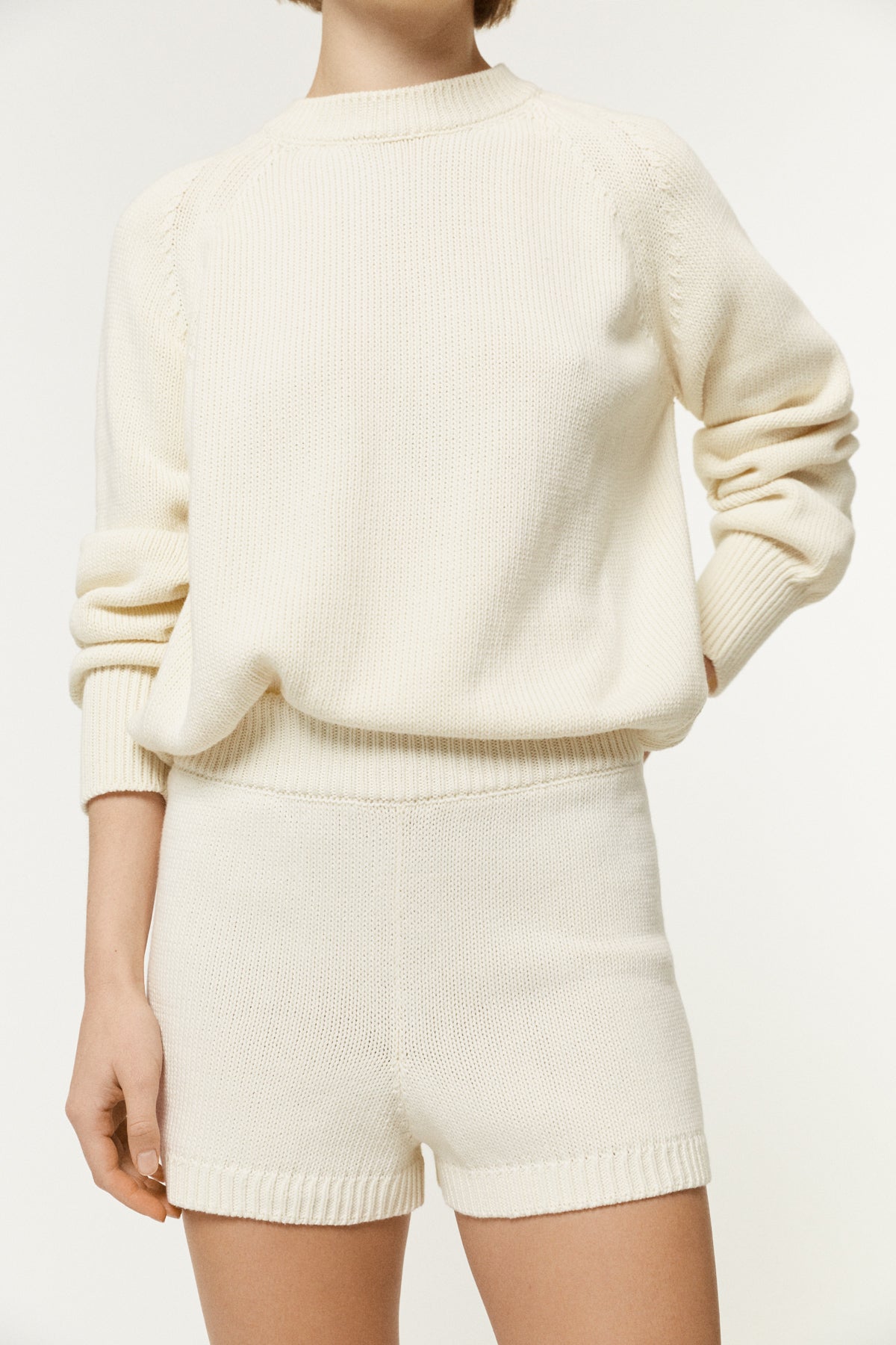 The Organic Cotton Tricot Shorts milk white