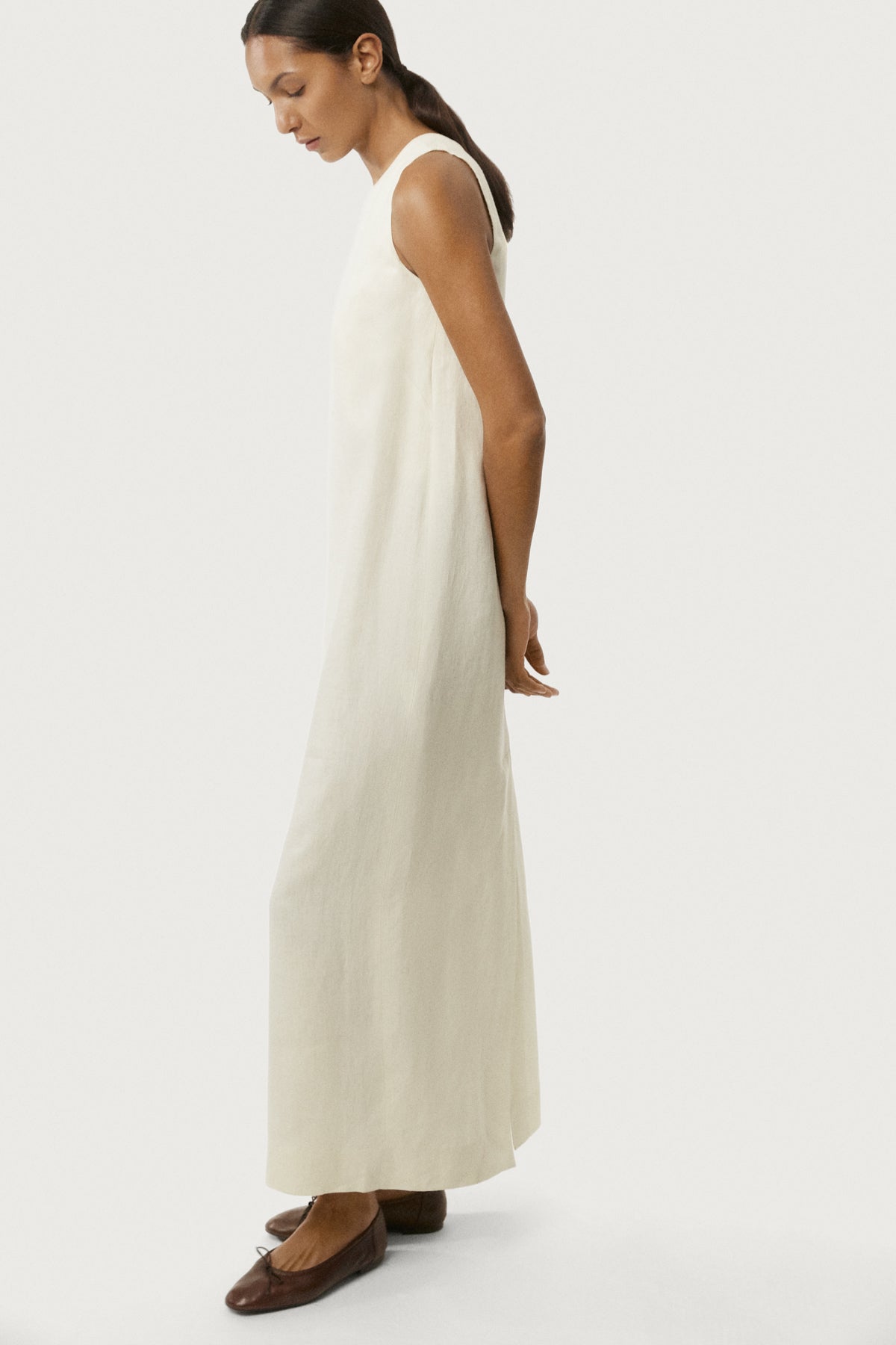 Abito Lungo in Twill di Lino