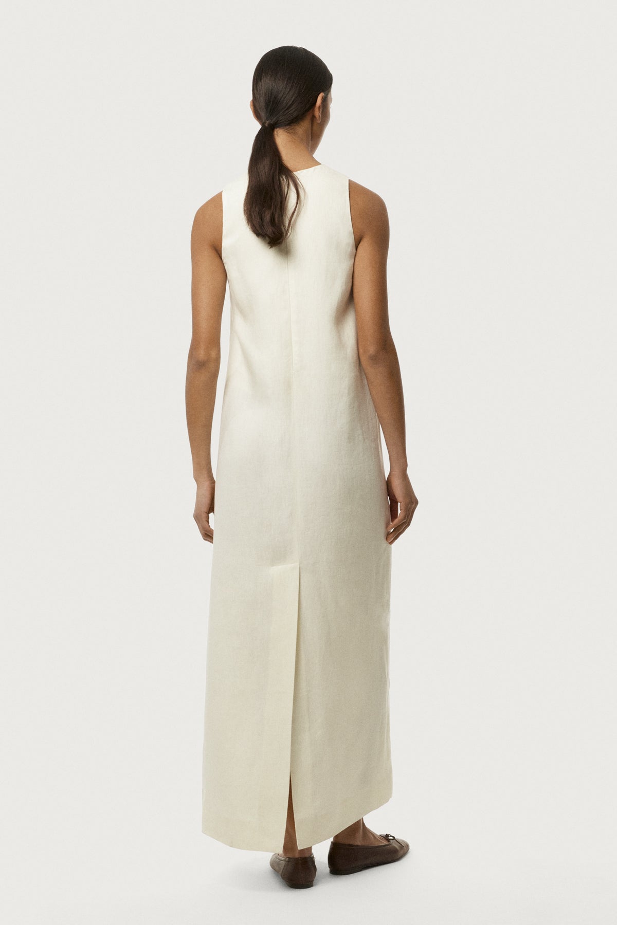 Abito Lungo in Twill di Lino