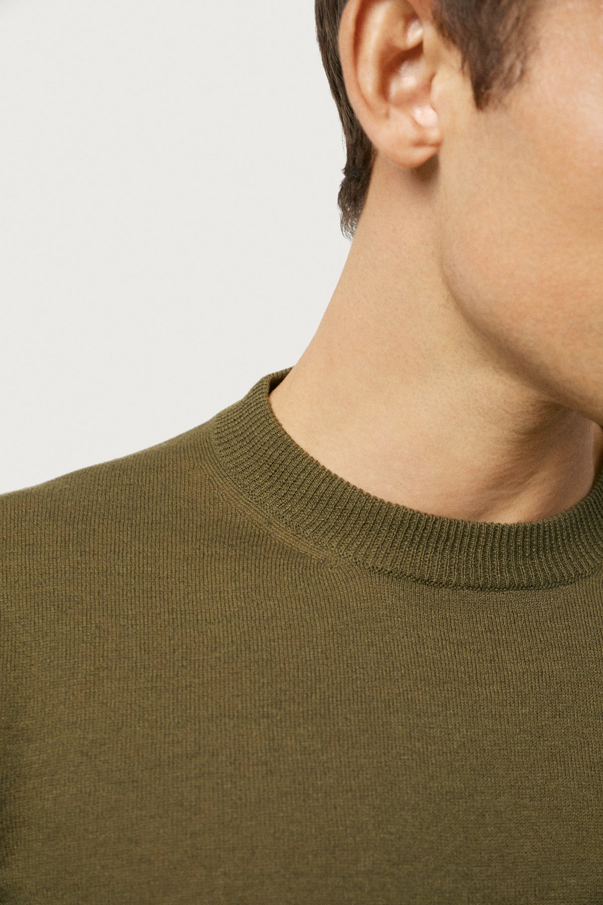 The Linen Cotton Knit Sweater Olive Green