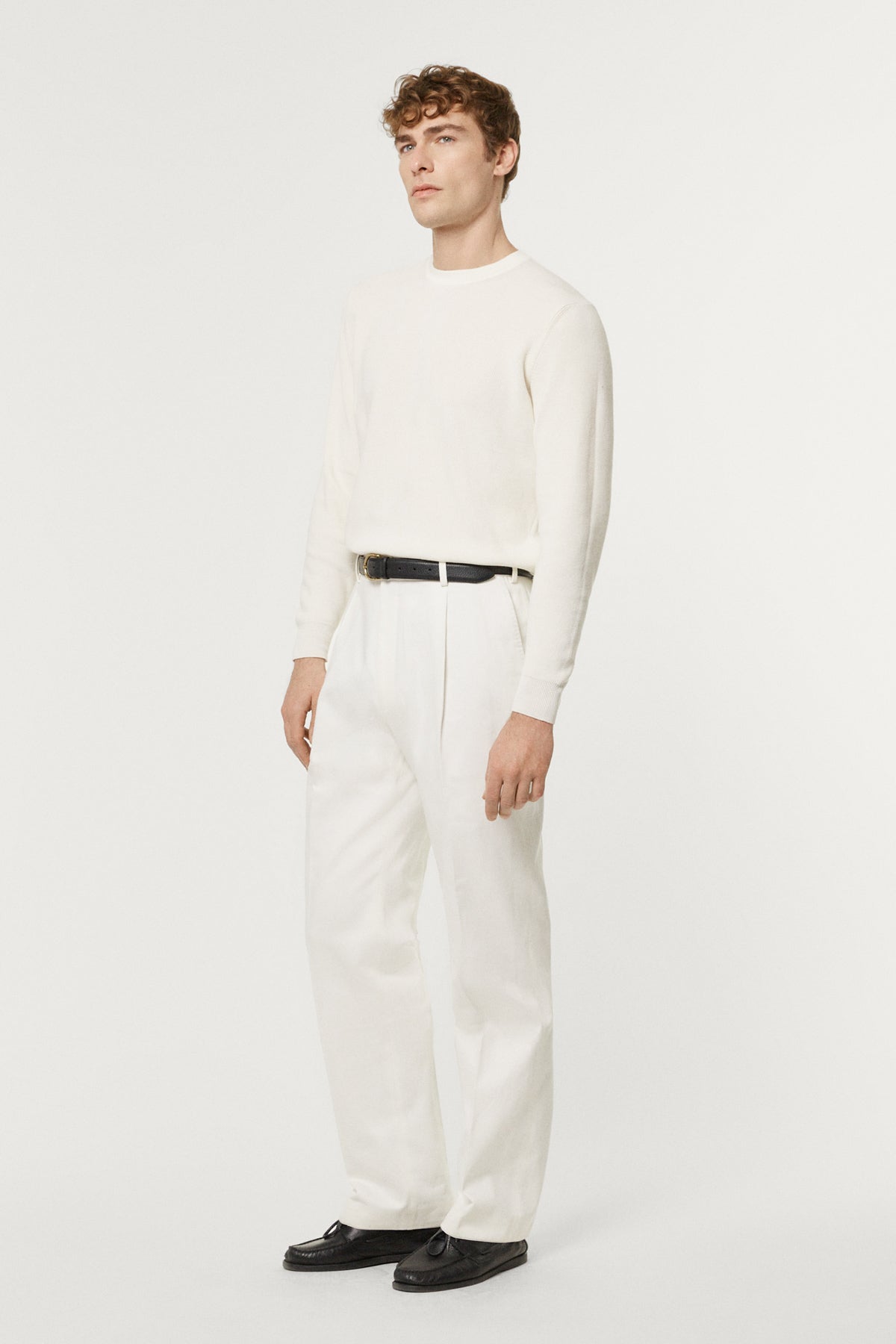 The Organic Cotton Ribbed Sweater white