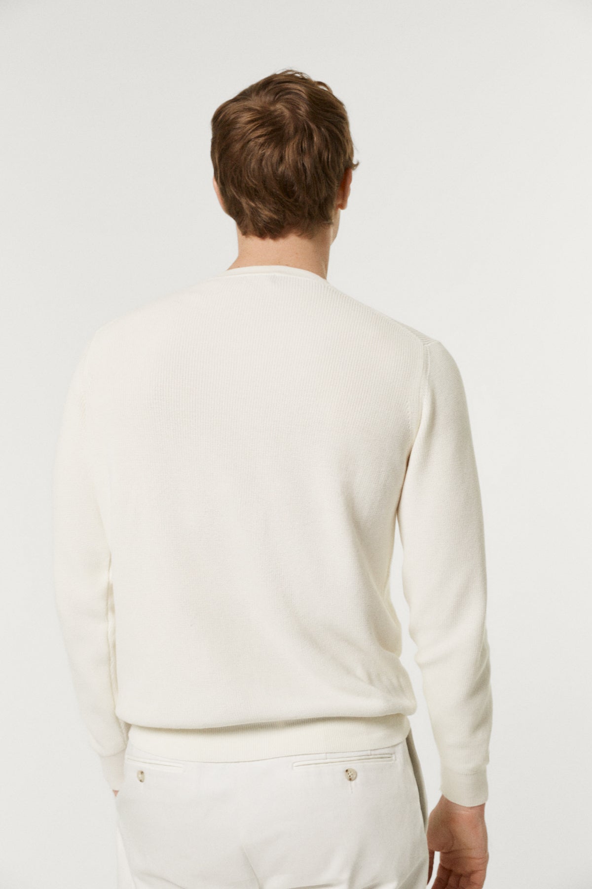 The Organic Cotton Ribbed Sweater white