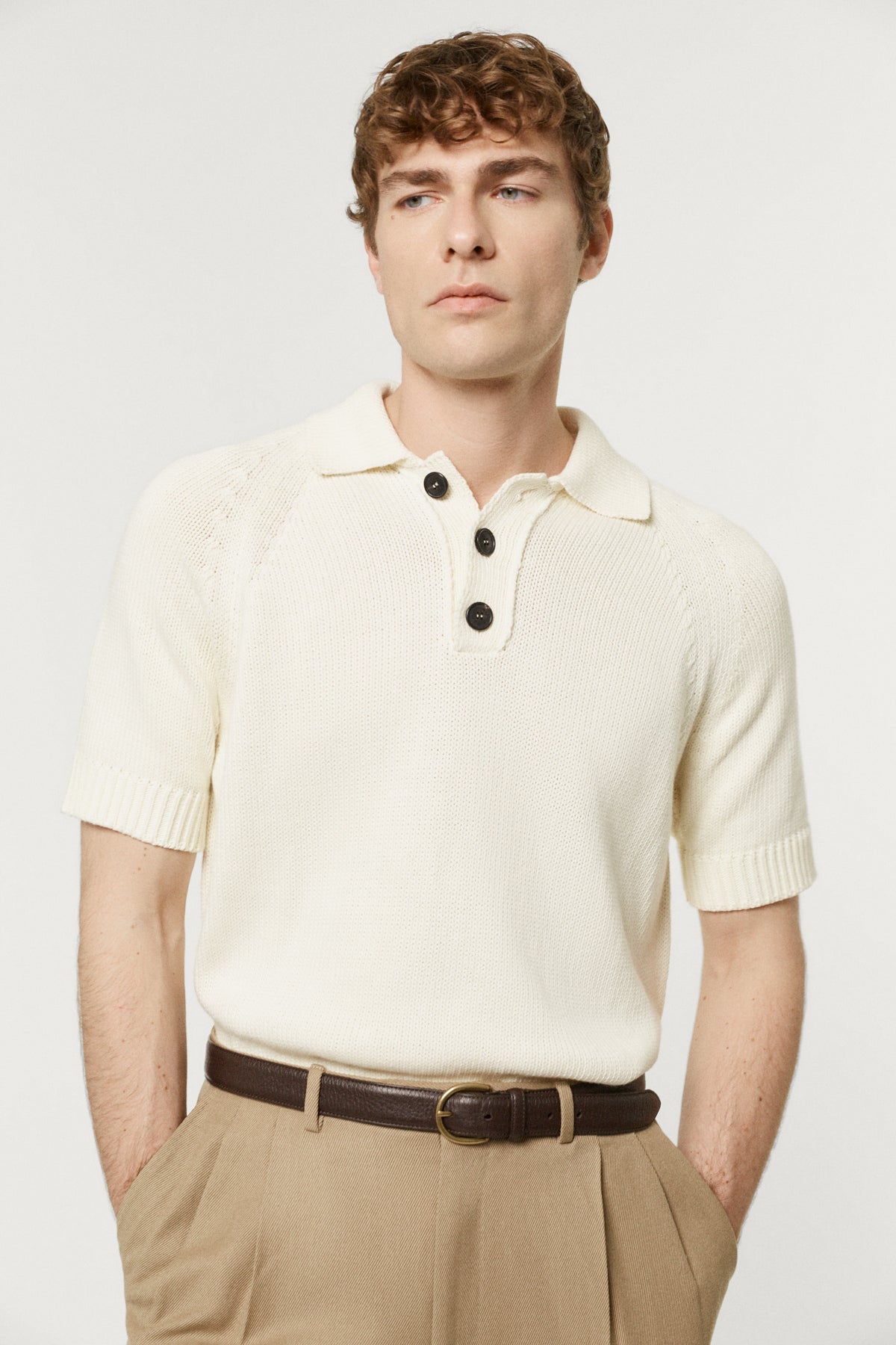 The Organic Cotton Tricot Short Sleeve Polo white