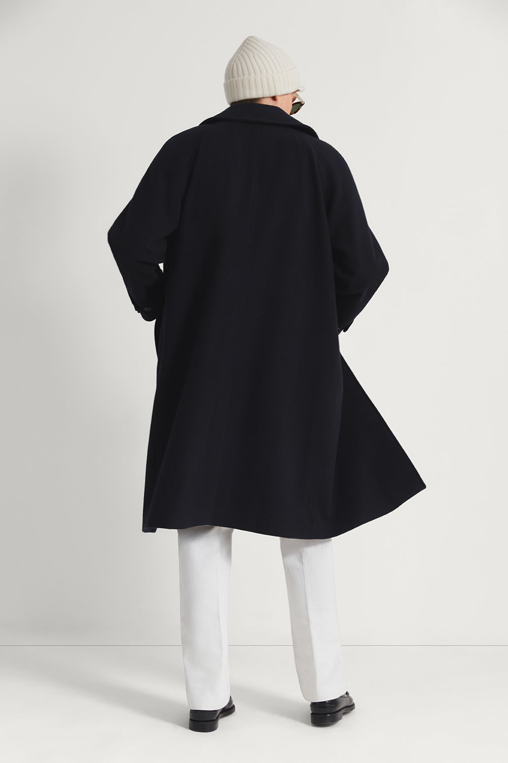 The Tailored Long Wool Coat Dark Blue