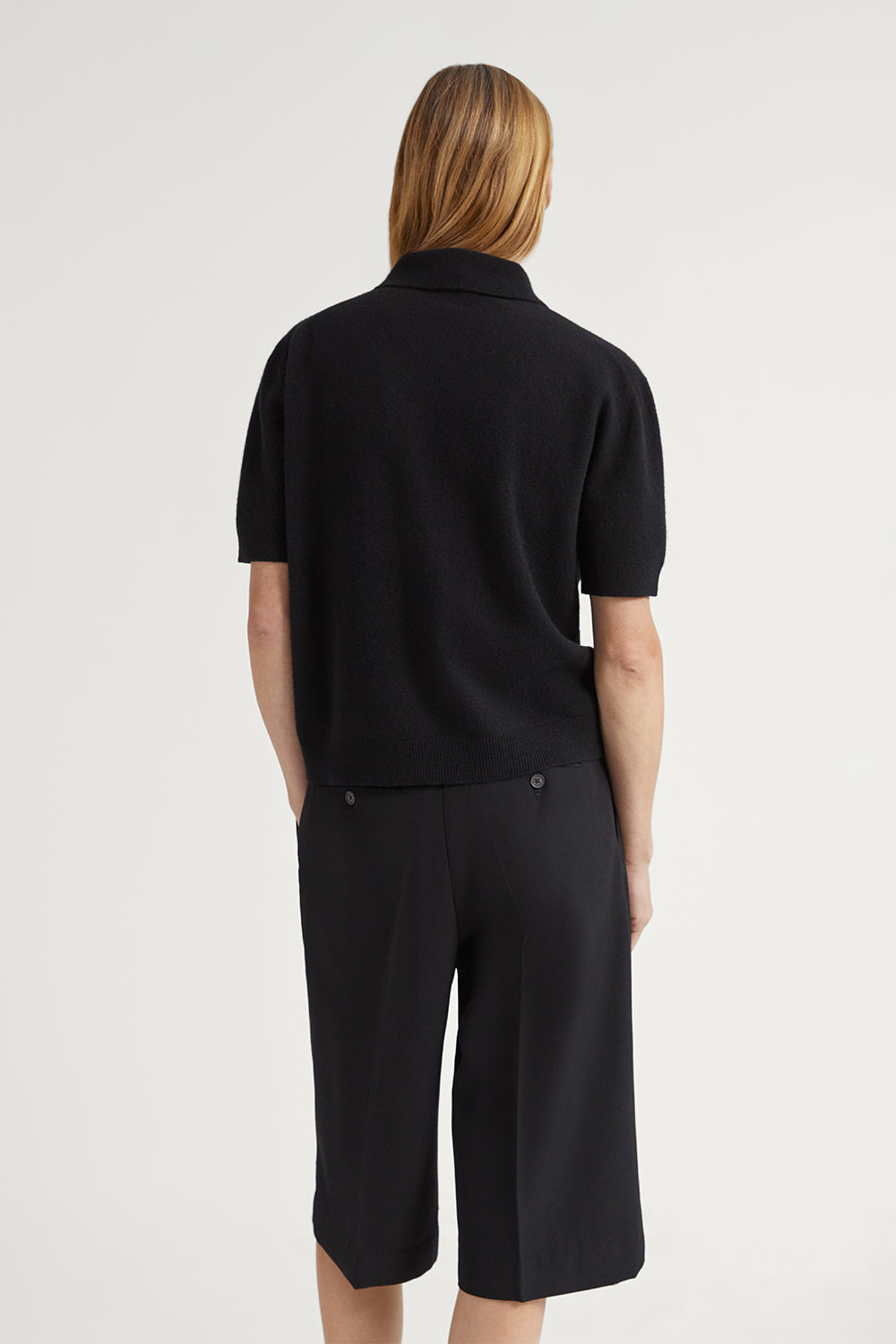 The Lightweight Woolen Polo Black