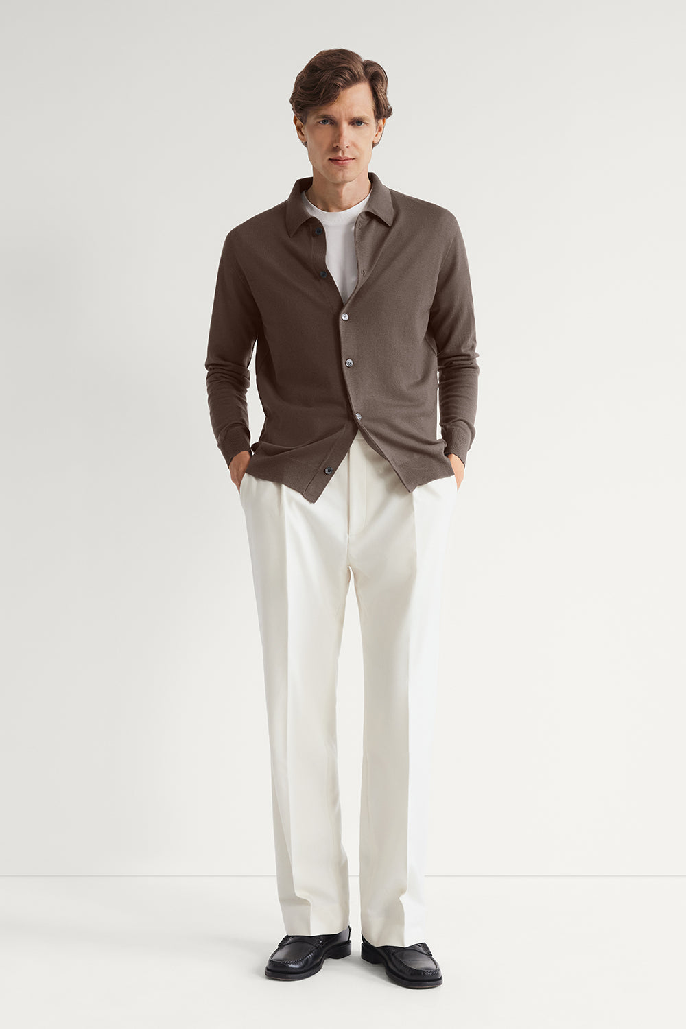 The Ultrasoft Wool Polo Shirt Clay